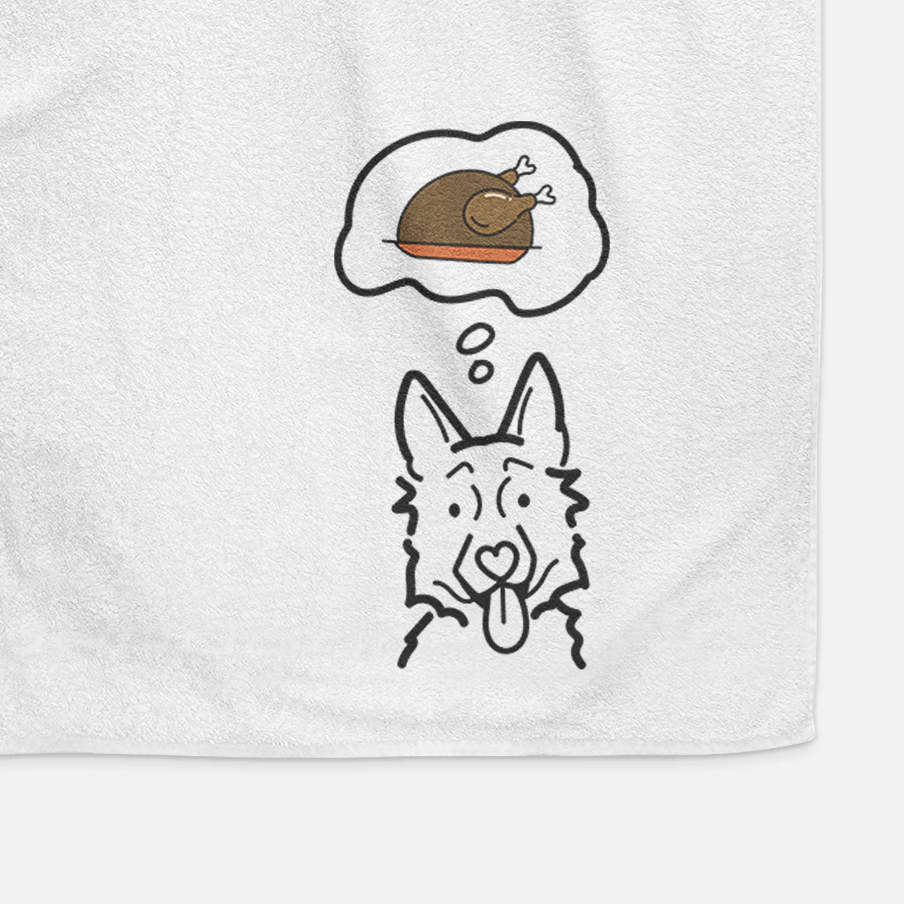 Turkey Thoughts German Shepherd - Decorative Hand Towel