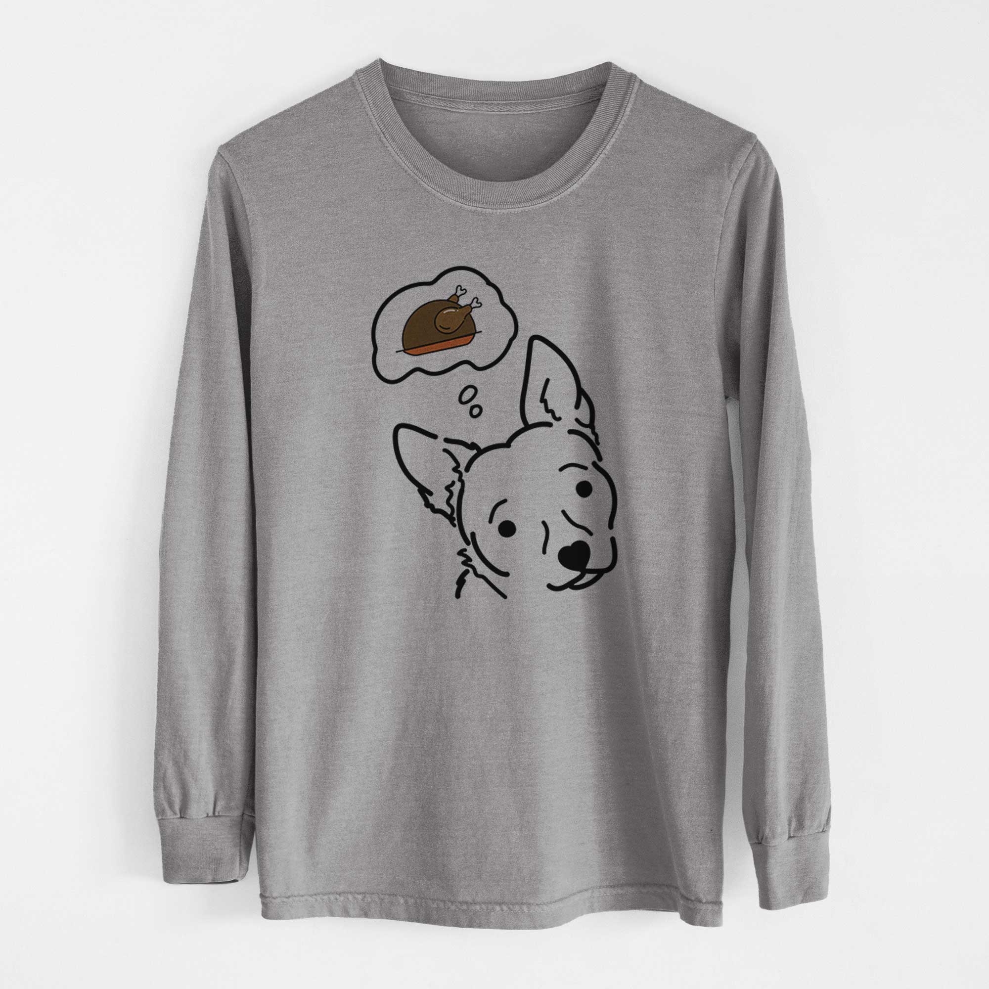 Turkey Thoughts Chihuahua Mix - GiGi - Heavyweight 100% Cotton Long Sleeve