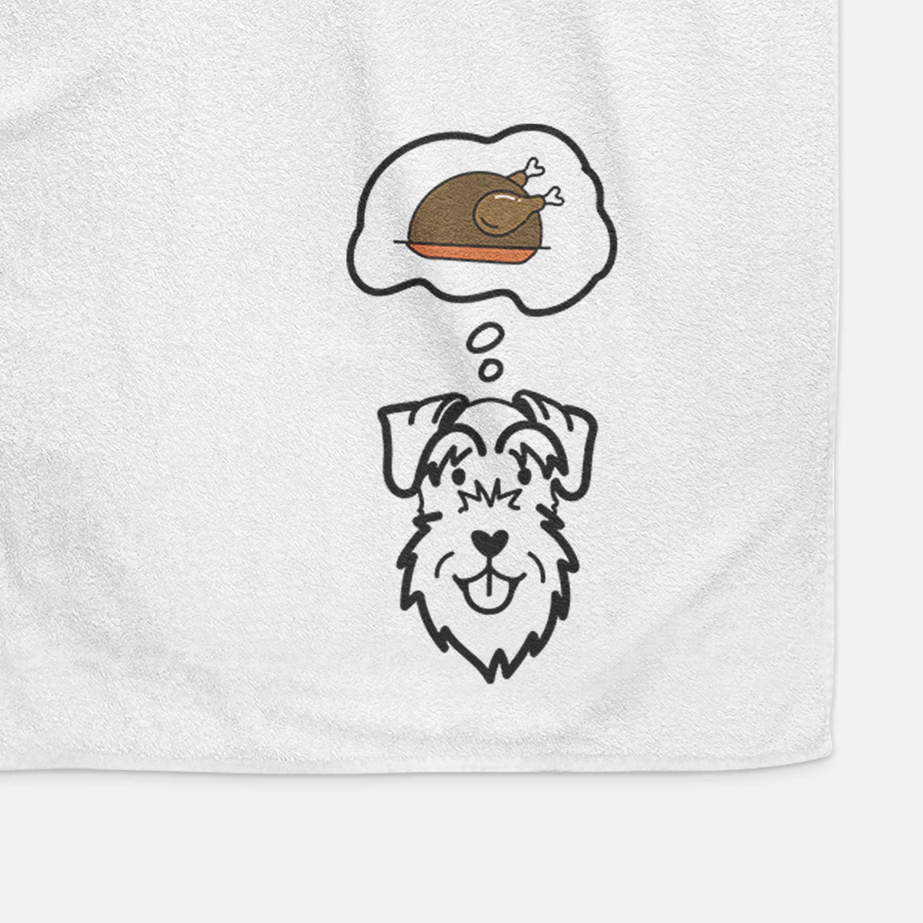 Turkey Thoughts Schnauzer Natural Ears - Decorative Hand Towel