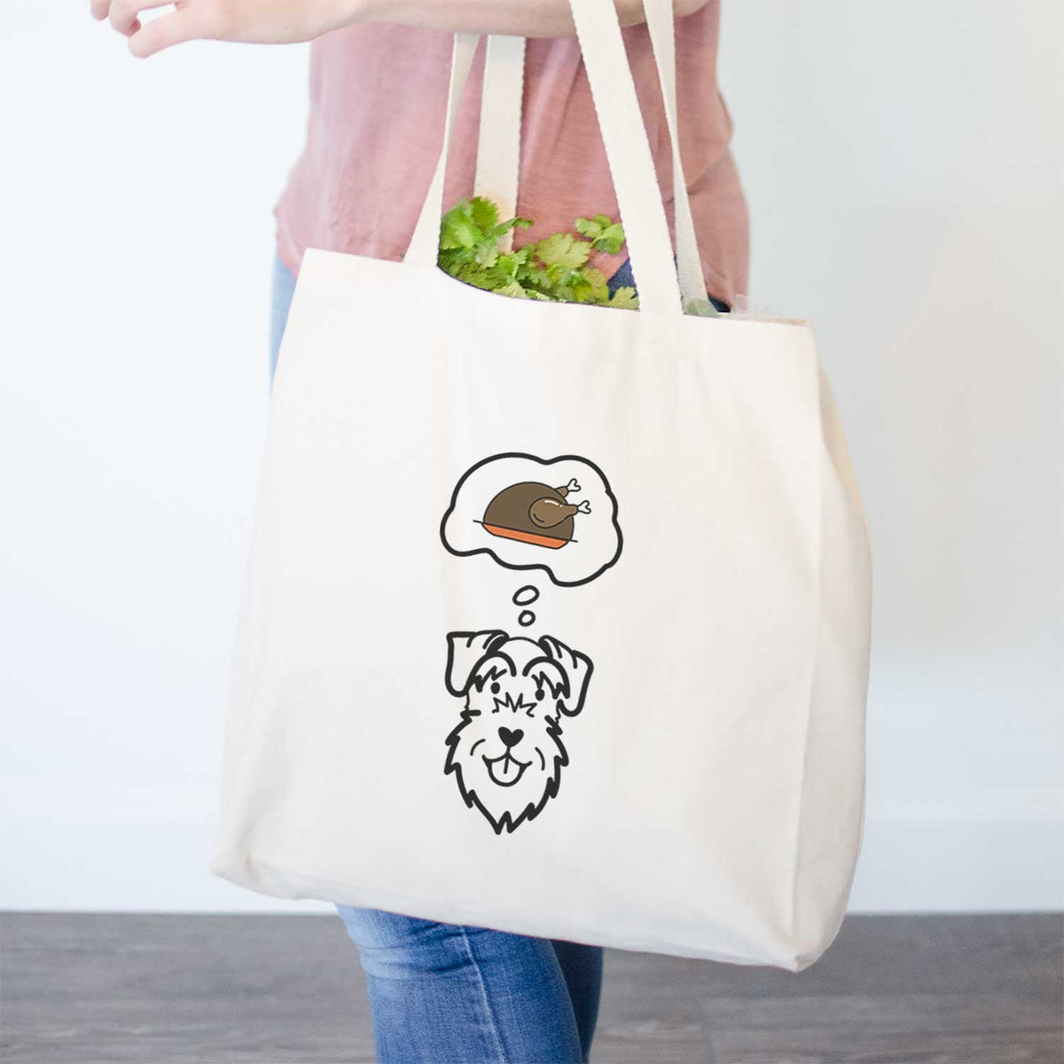 Turkey Thoughts Schnauzer Natural Ears - Tote Bag