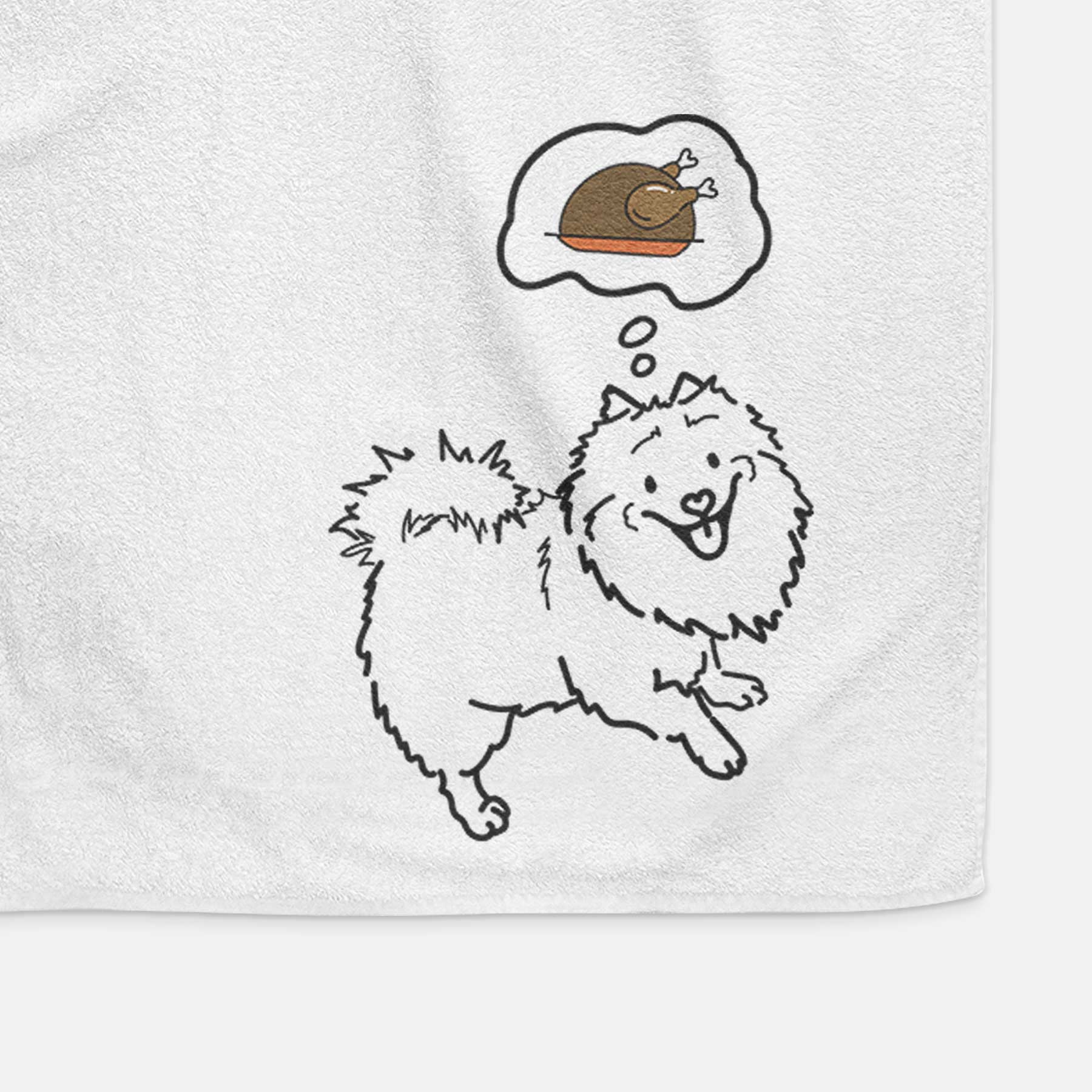 Turkey Thoughts Pomeranian Mix - Goldie - Decorative Hand Towel