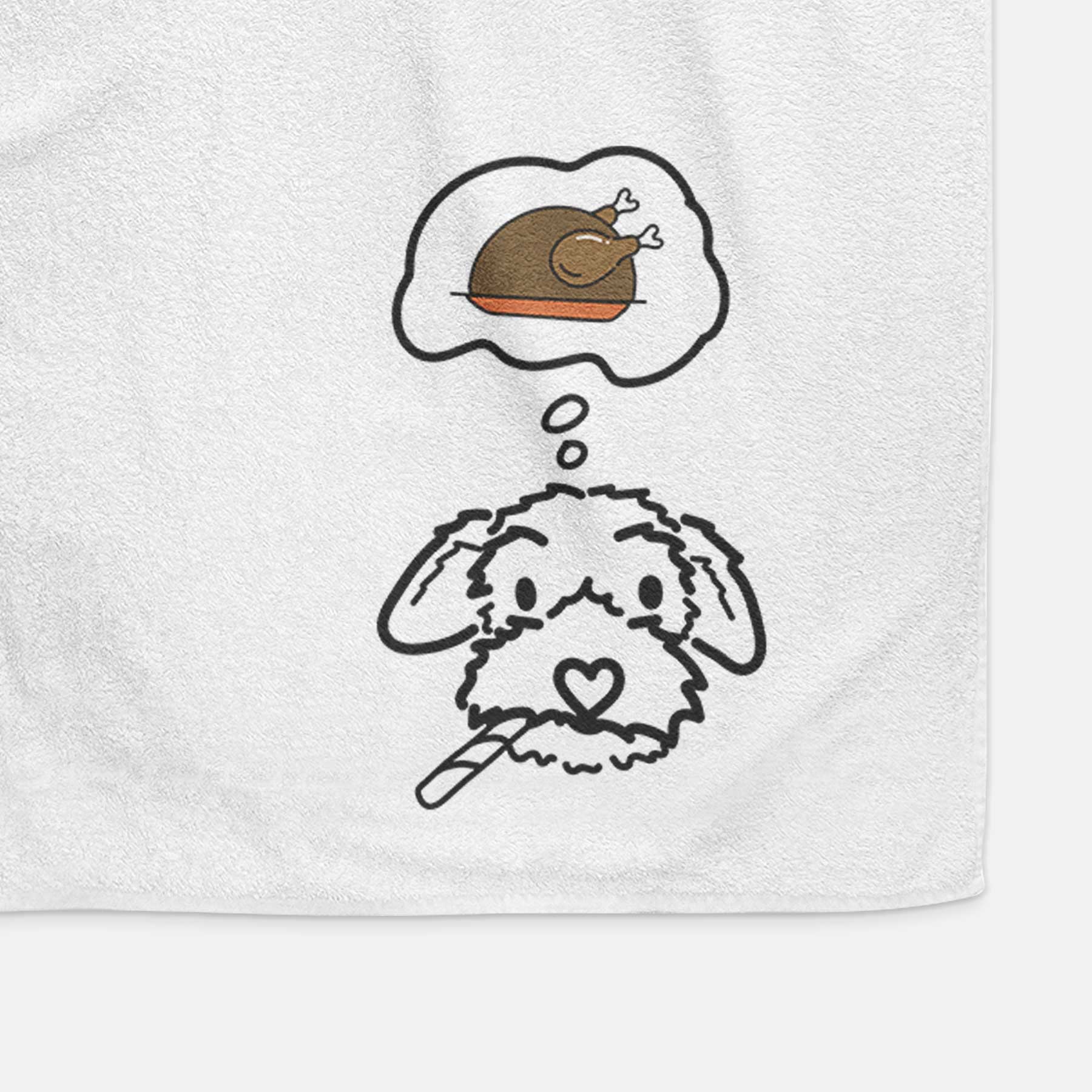 Turkey Thoughts Poodle Mix - Gomer - Decorative Hand Towel