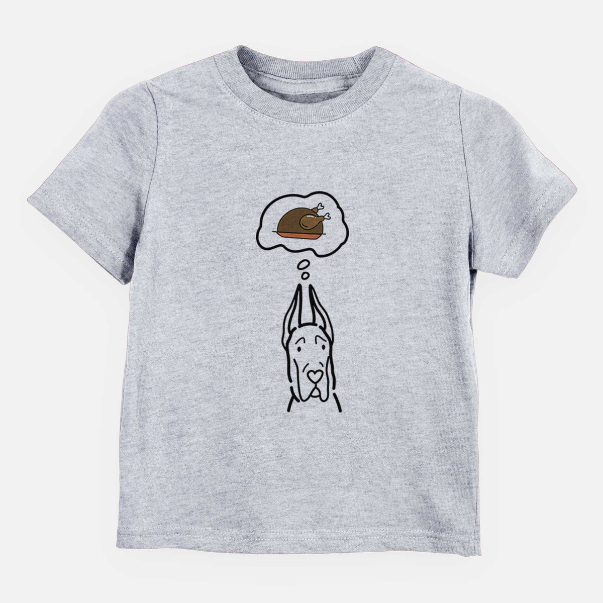 Turkey Thoughts Great Dane with Cropped Ears - Kids/Youth/Toddler Shirt