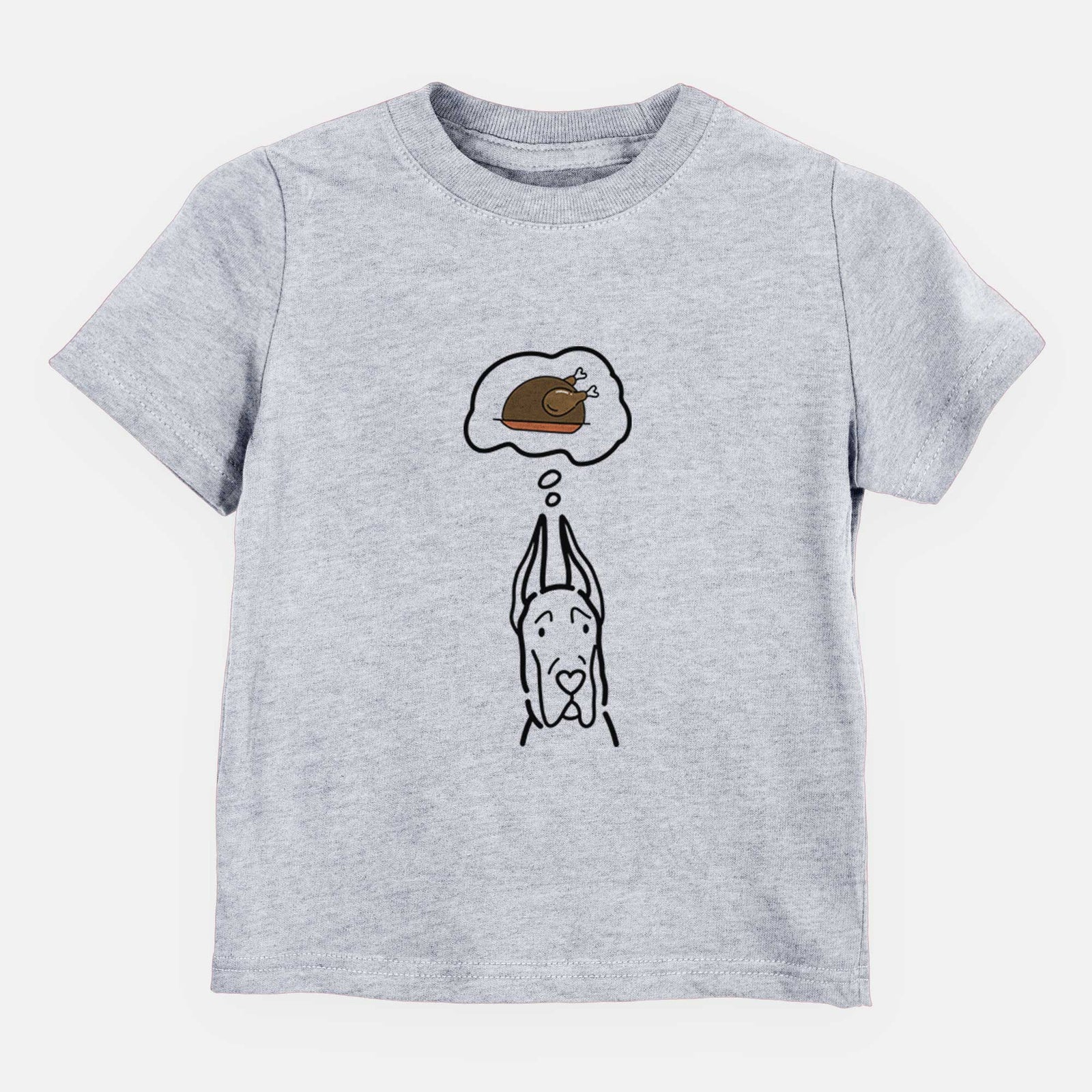 Turkey Thoughts Great Dane with Cropped Ears - Kids/Youth/Toddler Shirt