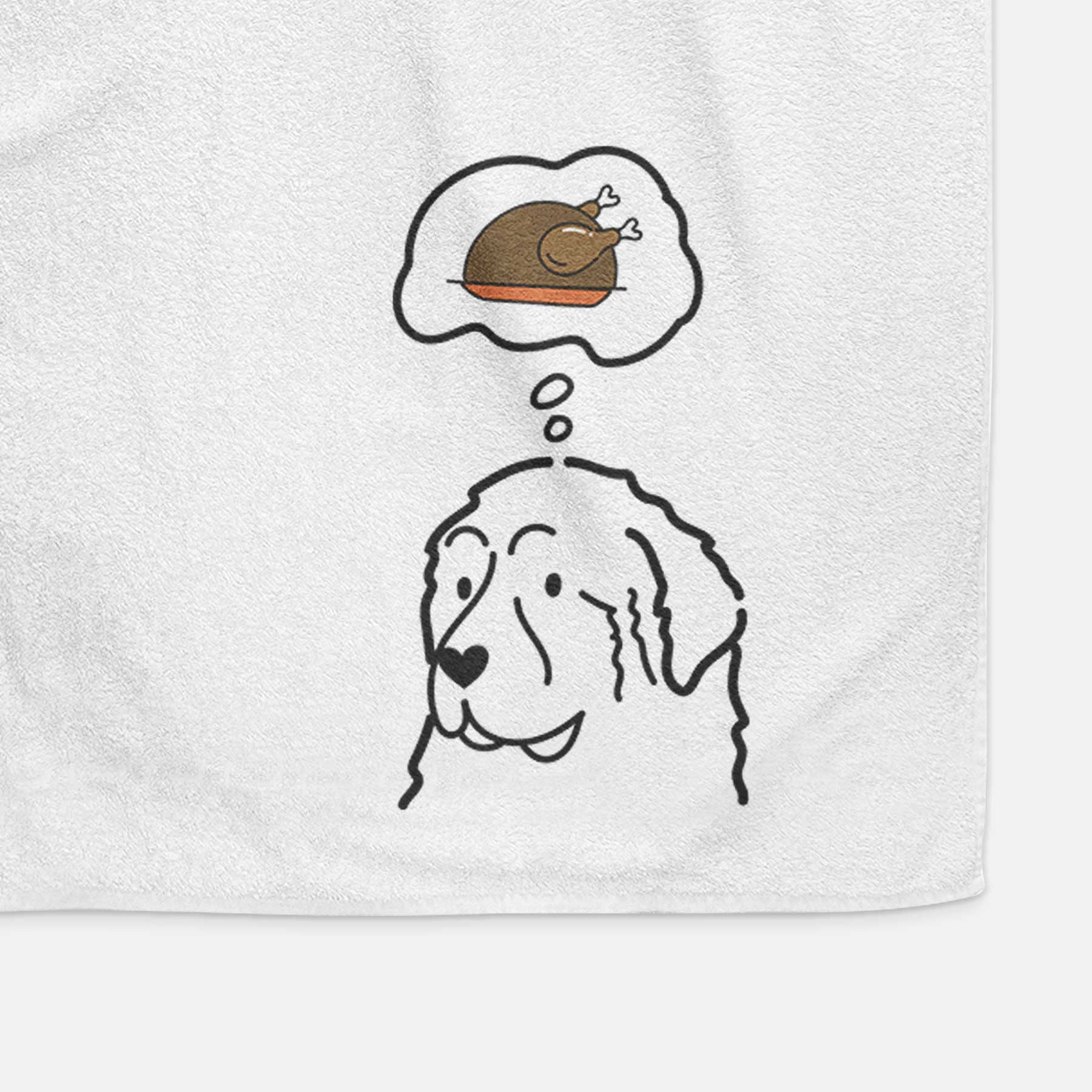 Turkey Thoughts Great Pyrenees - Decorative Hand Towel