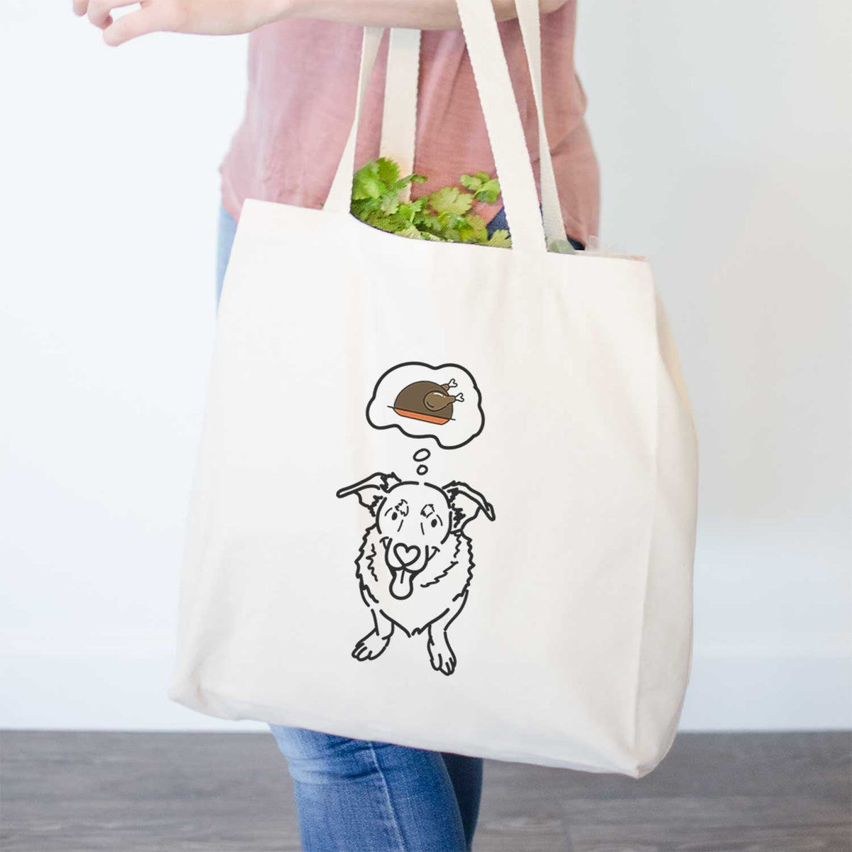 Turkey Thoughts Basset Hound German Shepherd Mix - Gretchen - Tote Bag