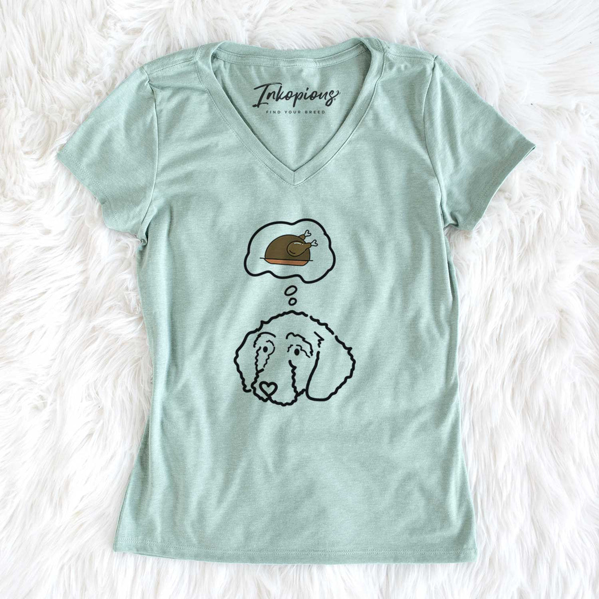Turkey Thoughts Goldendoodle - Hanna - Women&#39;s V-neck Shirt