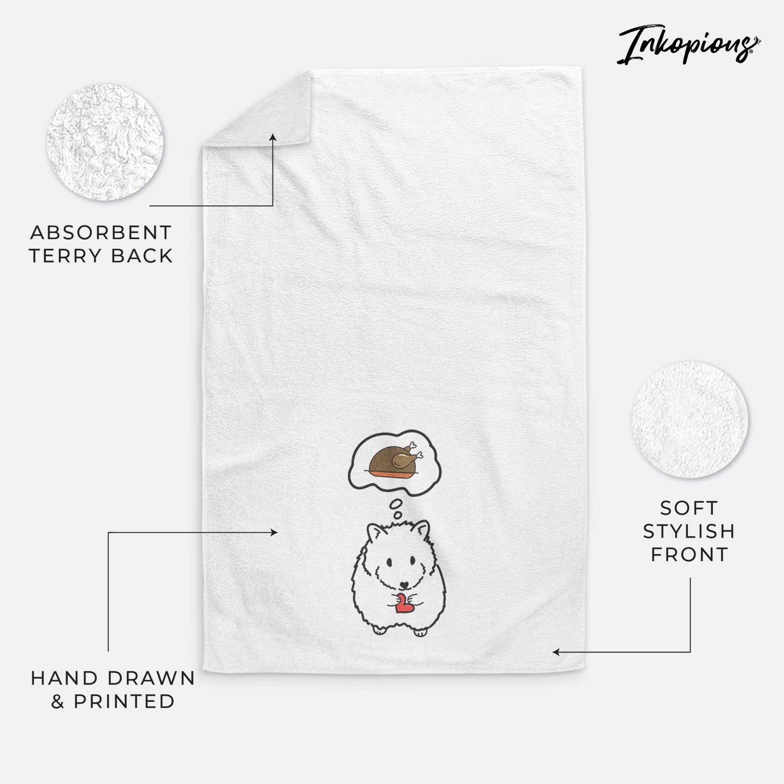 Turkey Thoughts Hamster - Hilga - Decorative Hand Towel