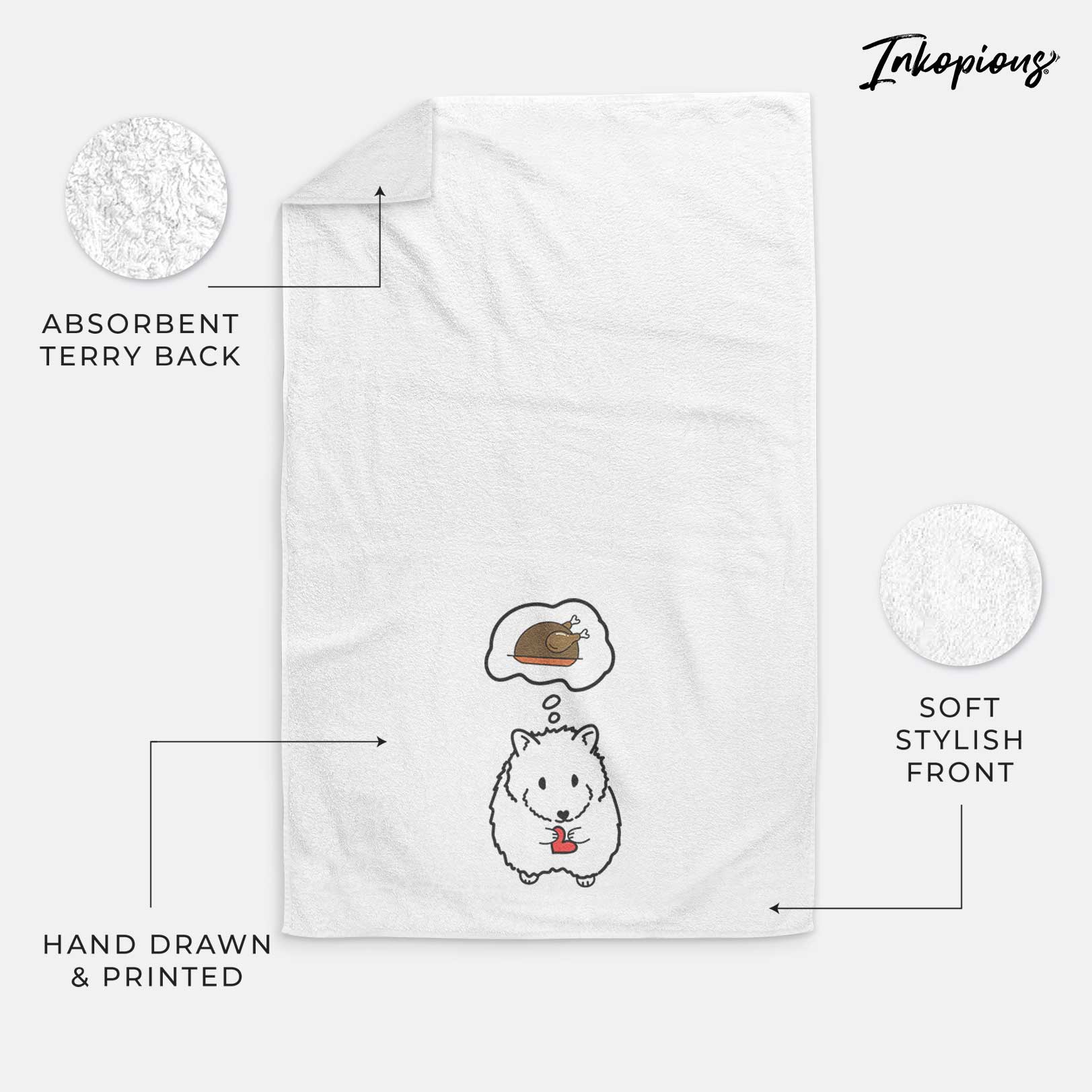 Turkey Thoughts Hamster - Hilga - Decorative Hand Towel