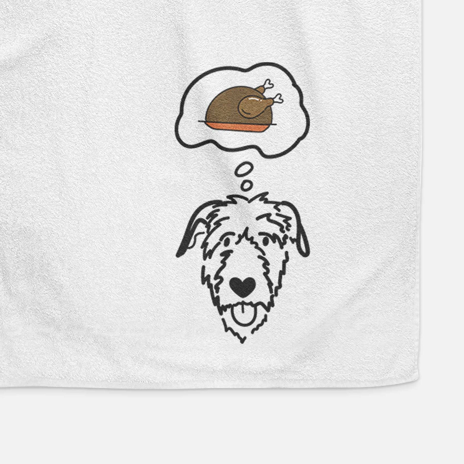 Turkey Thoughts Irish Wolfhound - Decorative Hand Towel