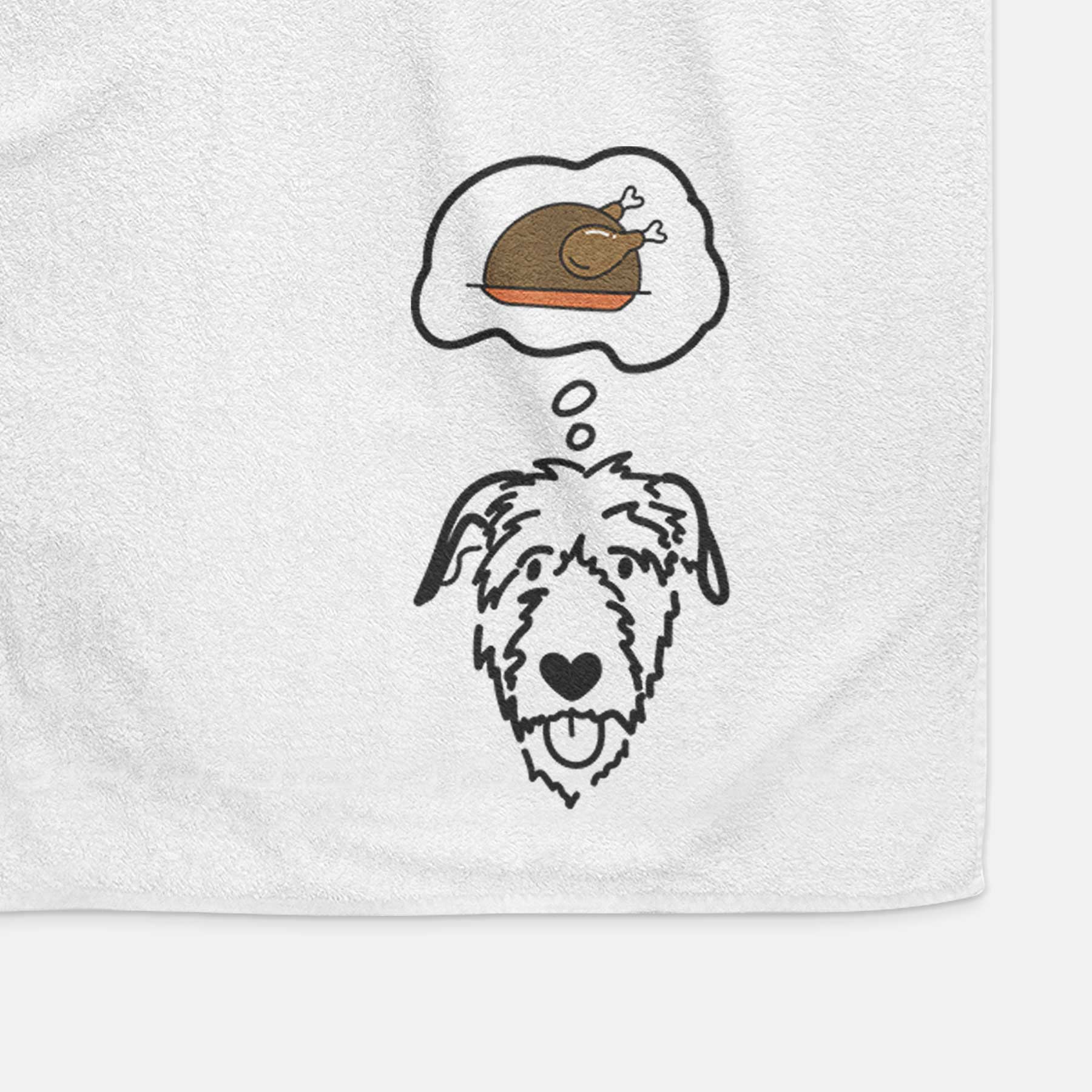 Turkey Thoughts Irish Wolfhound - Decorative Hand Towel