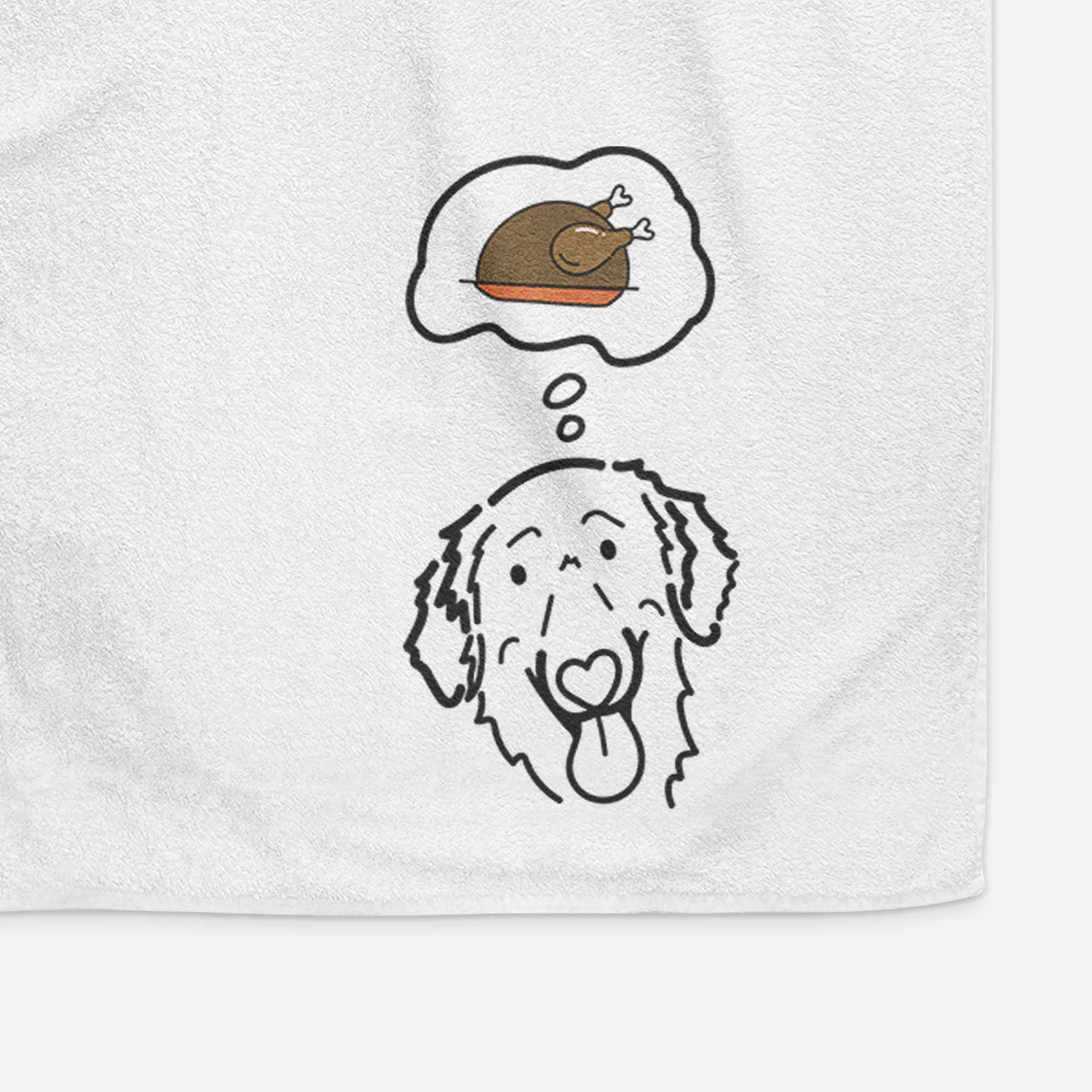 Turkey Thoughts Flat-Coated Retriever - Jack - Decorative Hand Towel