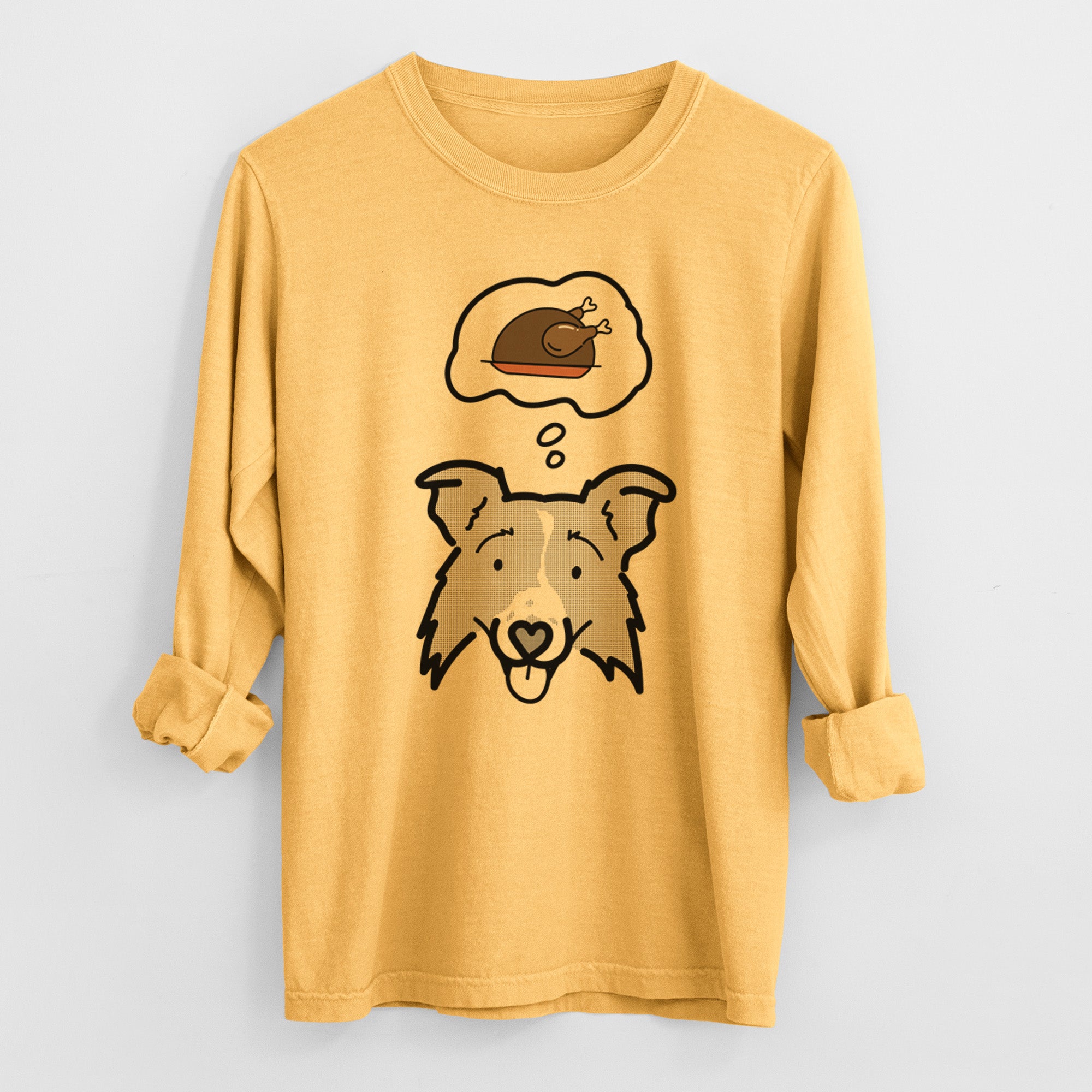 Turkey Thoughts Border Collie 2.0 - Jam - Heavyweight 100% Cotton Long Sleeve