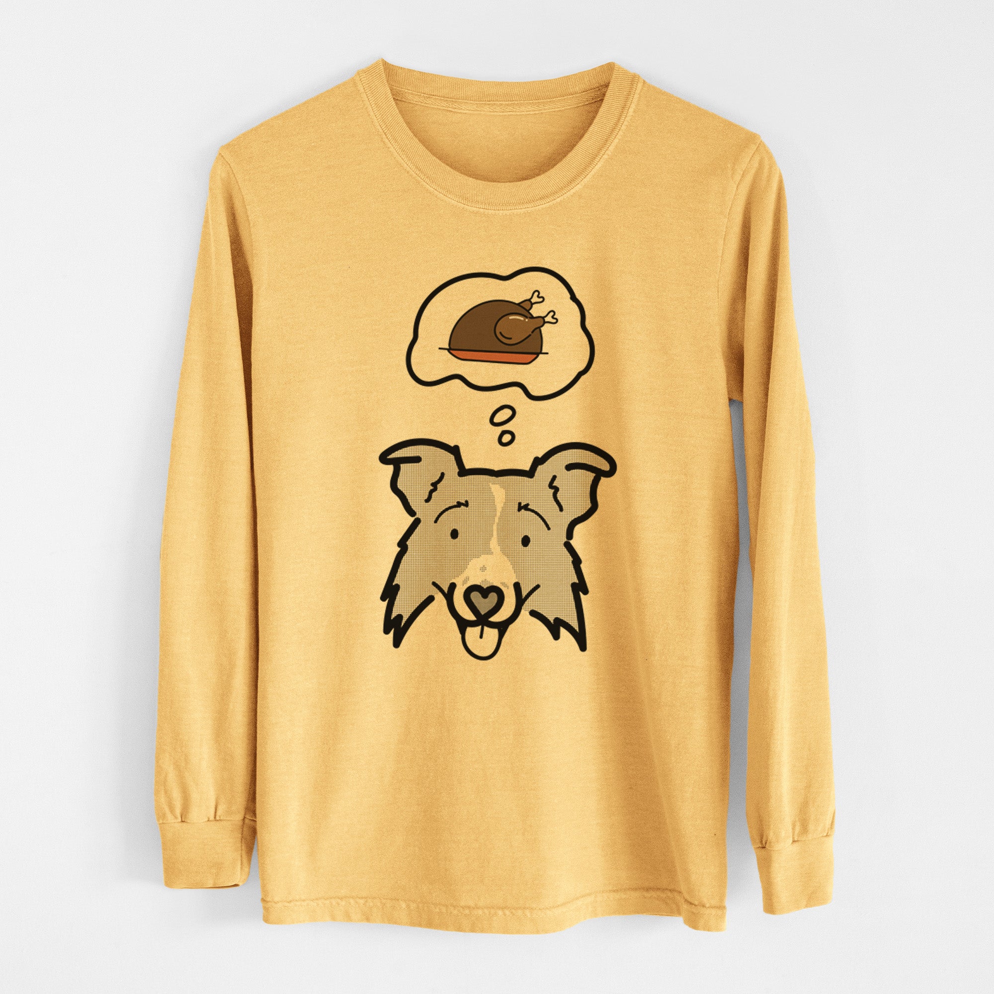 Turkey Thoughts Border Collie 2.0 - Jam - Heavyweight 100% Cotton Long Sleeve