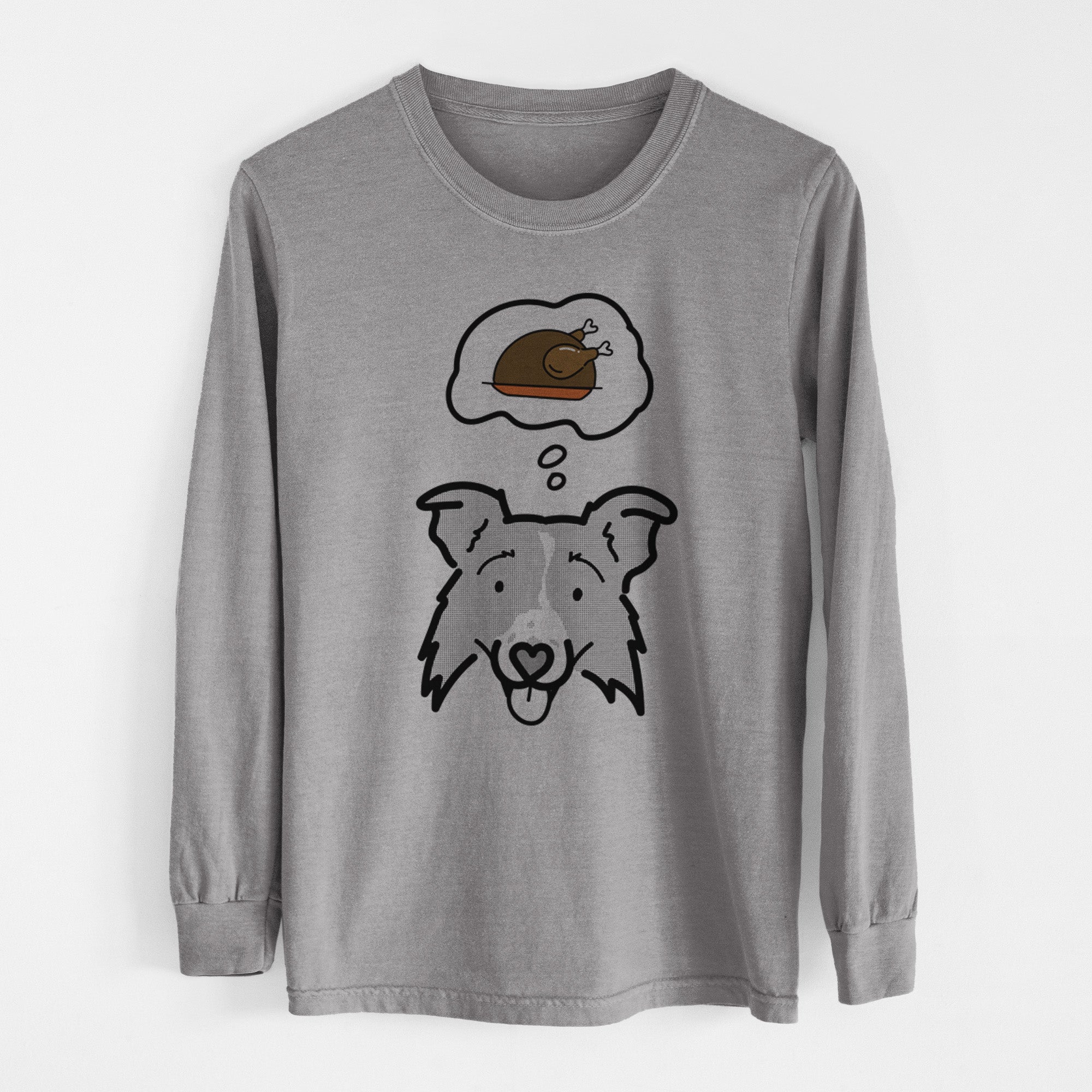 Turkey Thoughts Border Collie 2.0 - Jam - Heavyweight 100% Cotton Long Sleeve