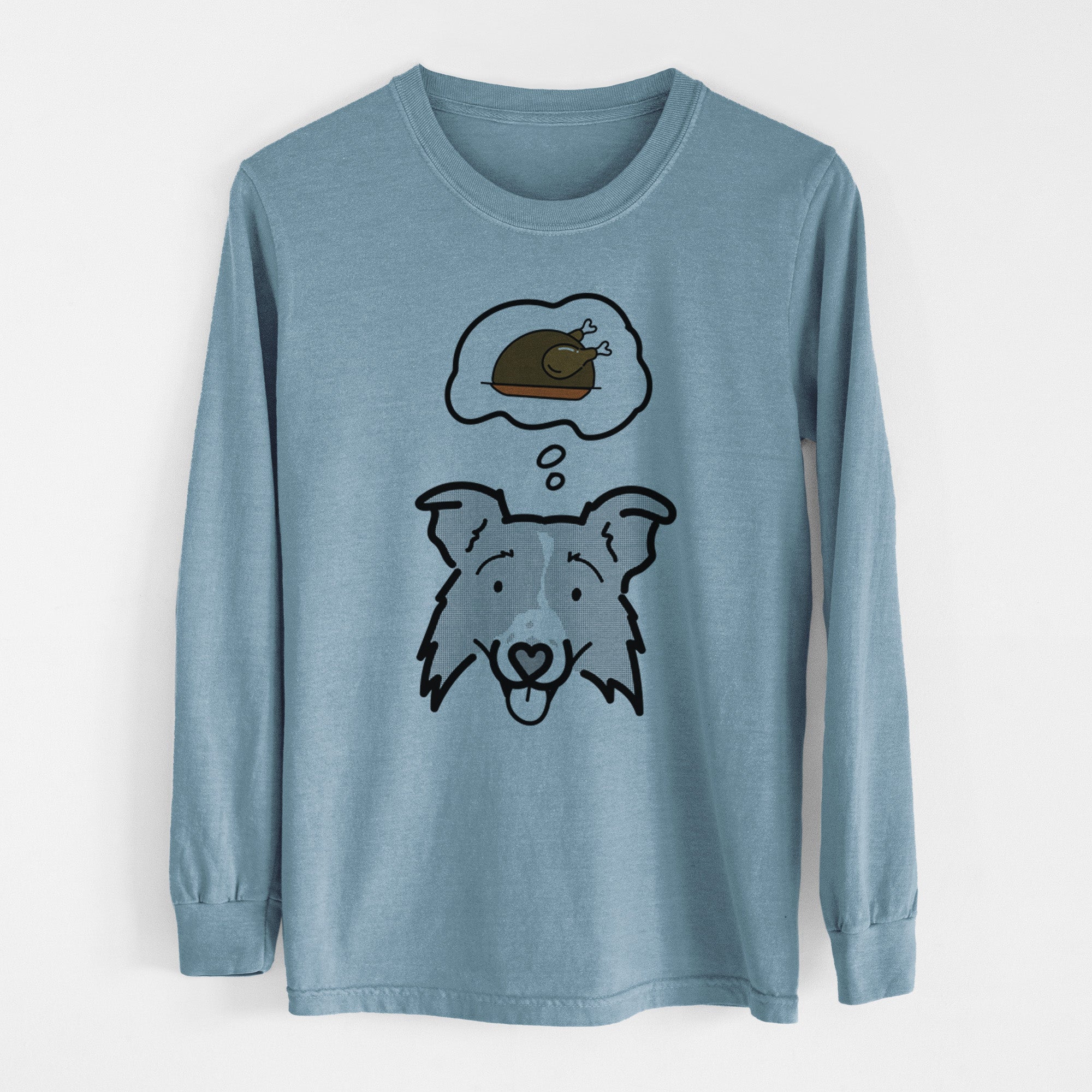 Turkey Thoughts Border Collie 2.0 - Jam - Heavyweight 100% Cotton Long Sleeve