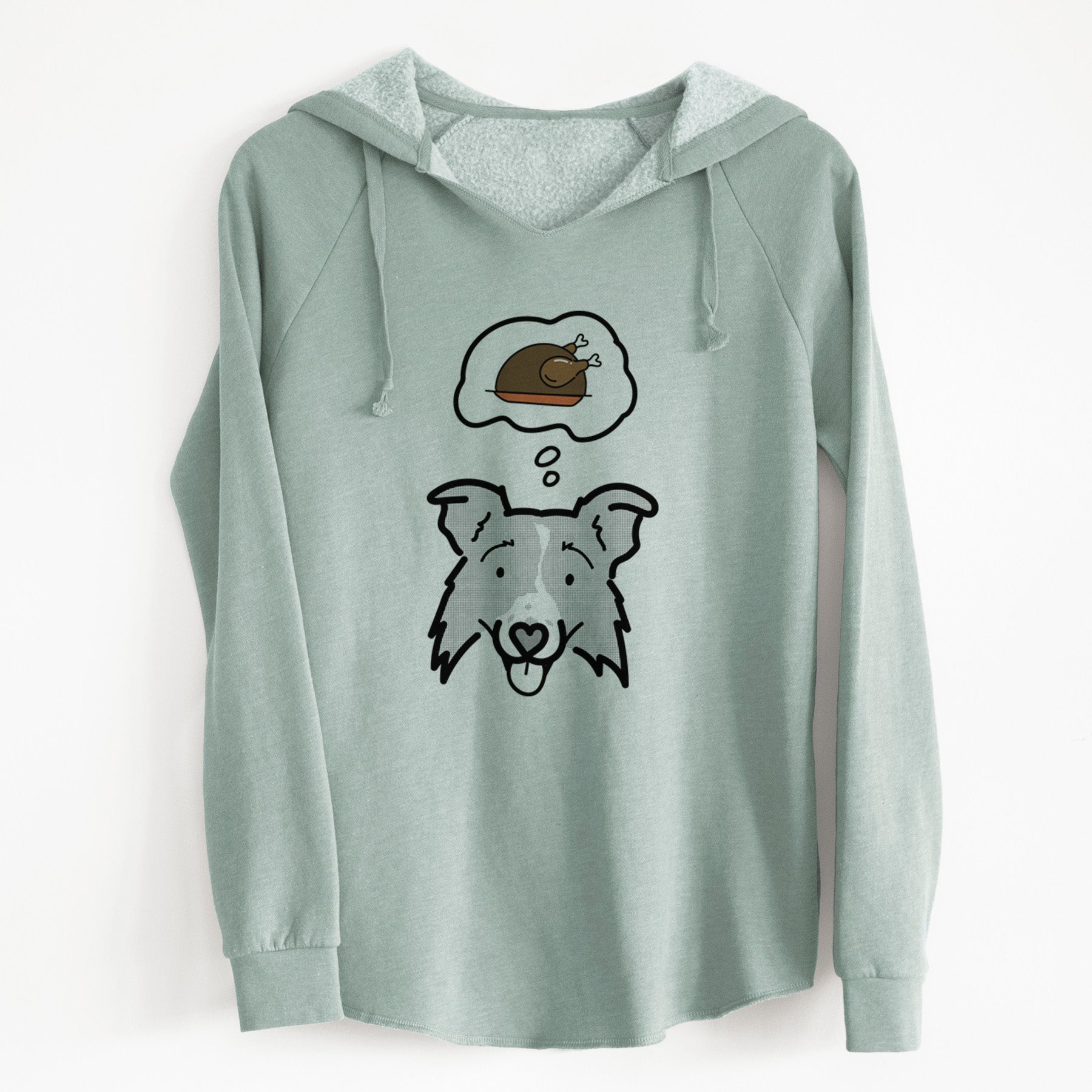 Turkey Thoughts Border Collie 2.0 - Jam - Cali Wave Hooded Sweatshirt