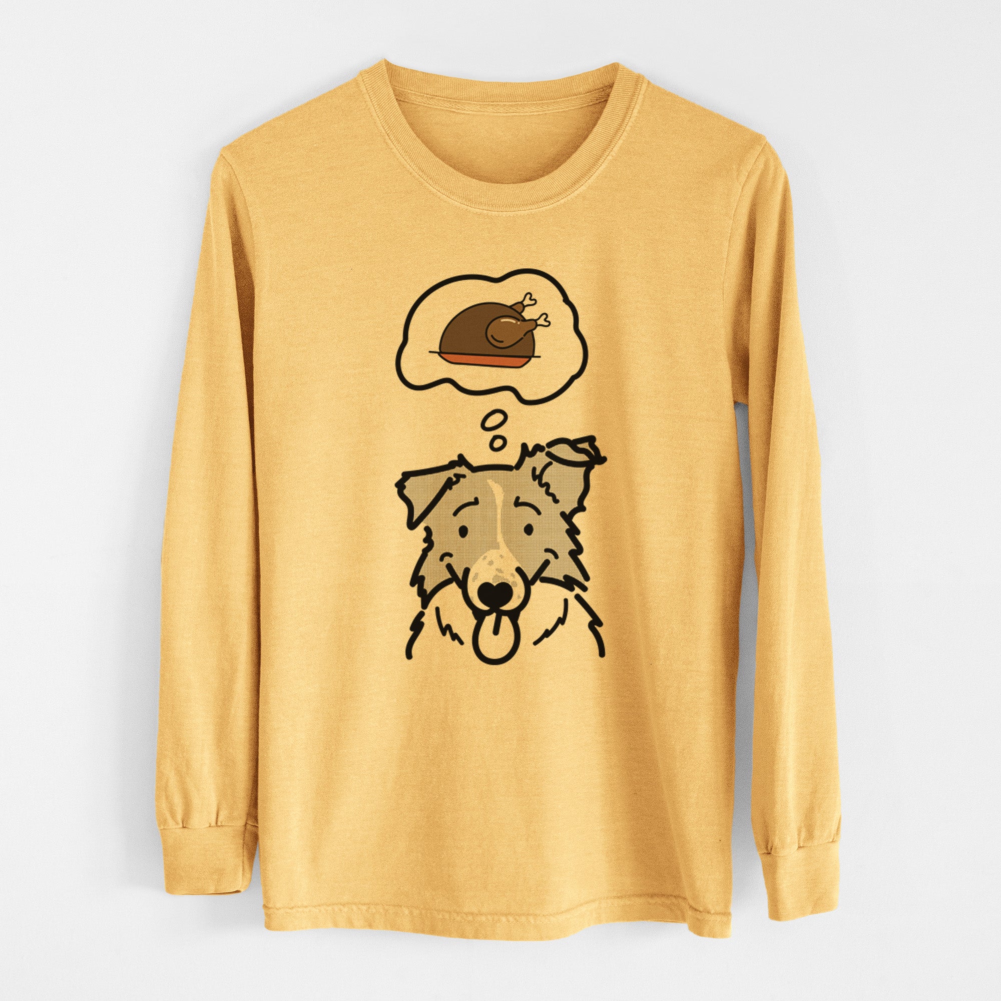 Turkey Thoughts Border Collie - Jam - Heavyweight 100% Cotton Long Sleeve