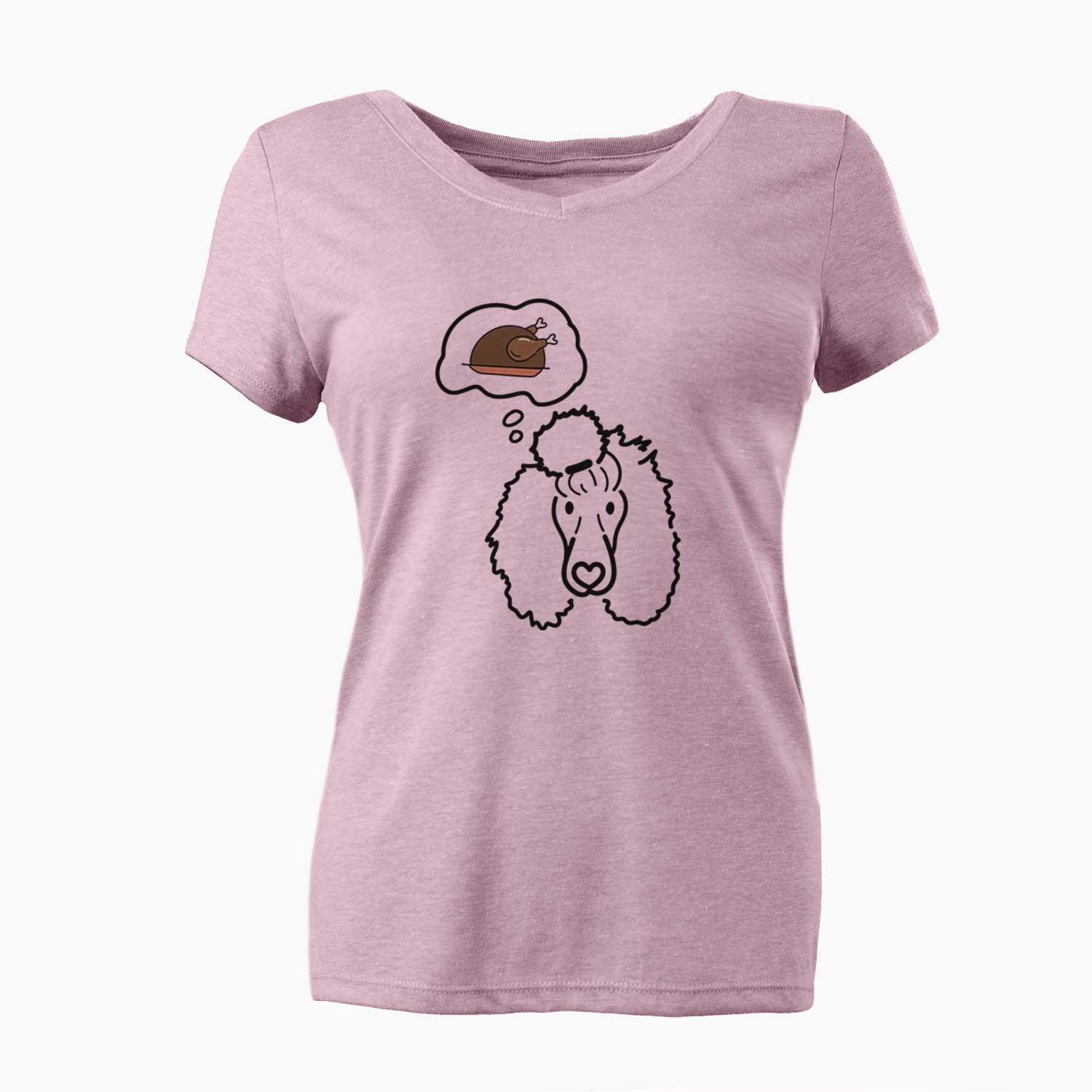 Turkey Thoughts Standard Poodle - Jemma - Women's V-neck Shirt