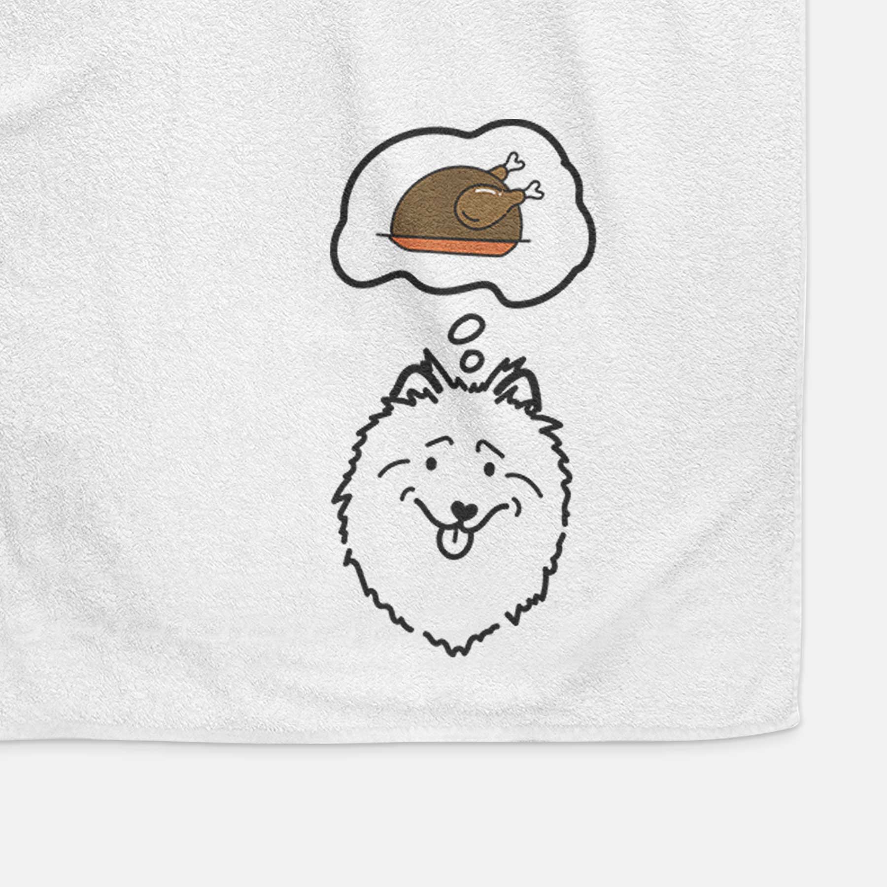 Turkey Thoughts Keeshond - Decorative Hand Towel