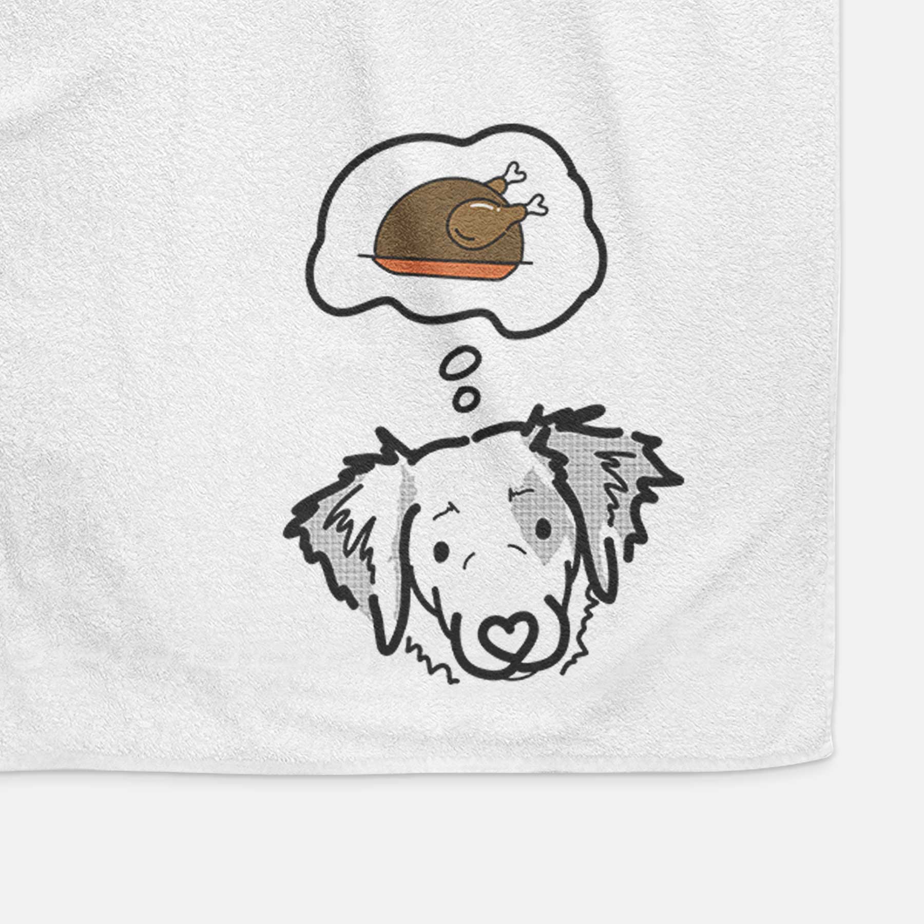 Turkey Thoughts Brittany Spaniel - Kiva - Decorative Hand Towel