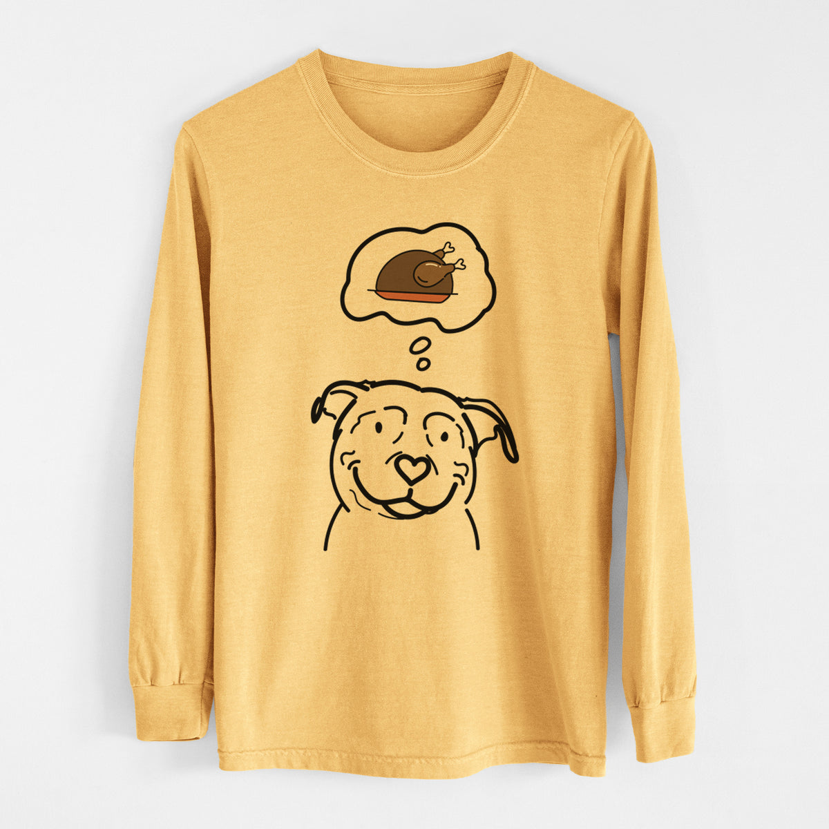 Turkey Thoughts American Pitbull Terrier - Lady - Heavyweight 100% Cotton Long Sleeve