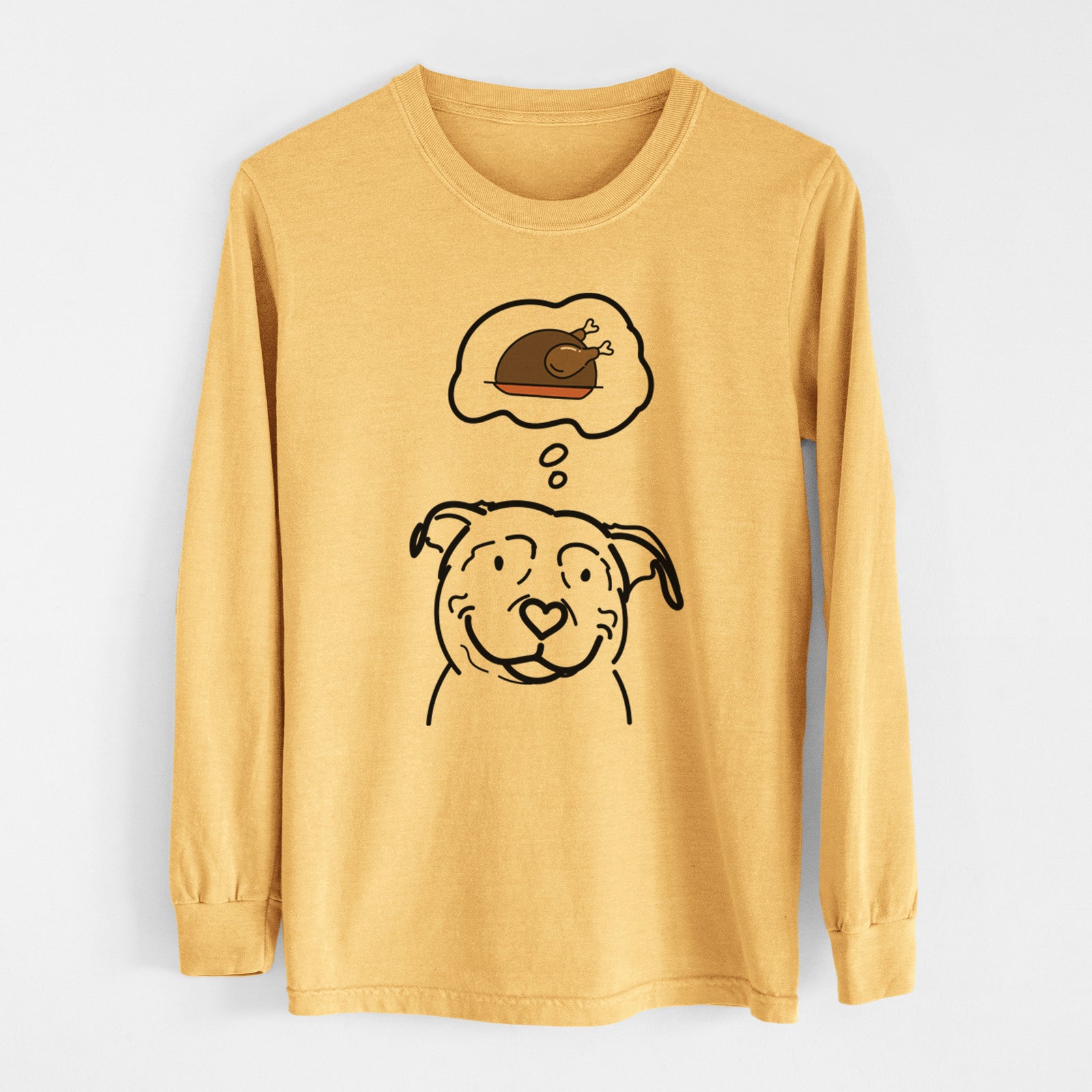 Turkey Thoughts American Pitbull Terrier - Lady - Heavyweight 100% Cotton Long Sleeve