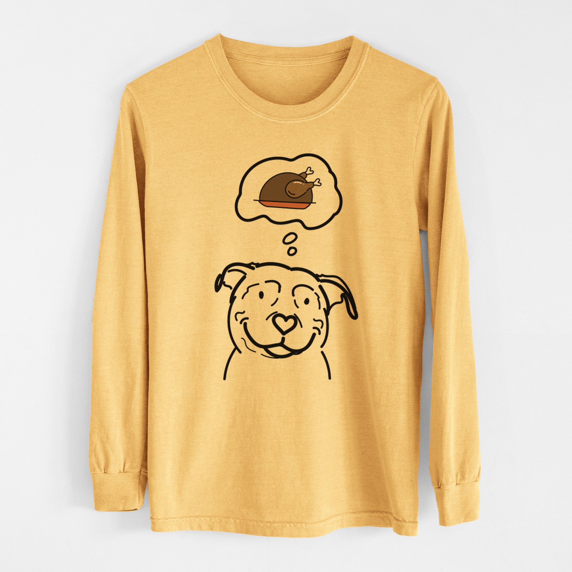 Turkey Thoughts American Pitbull Terrier - Lady - Heavyweight 100% Cotton Long Sleeve