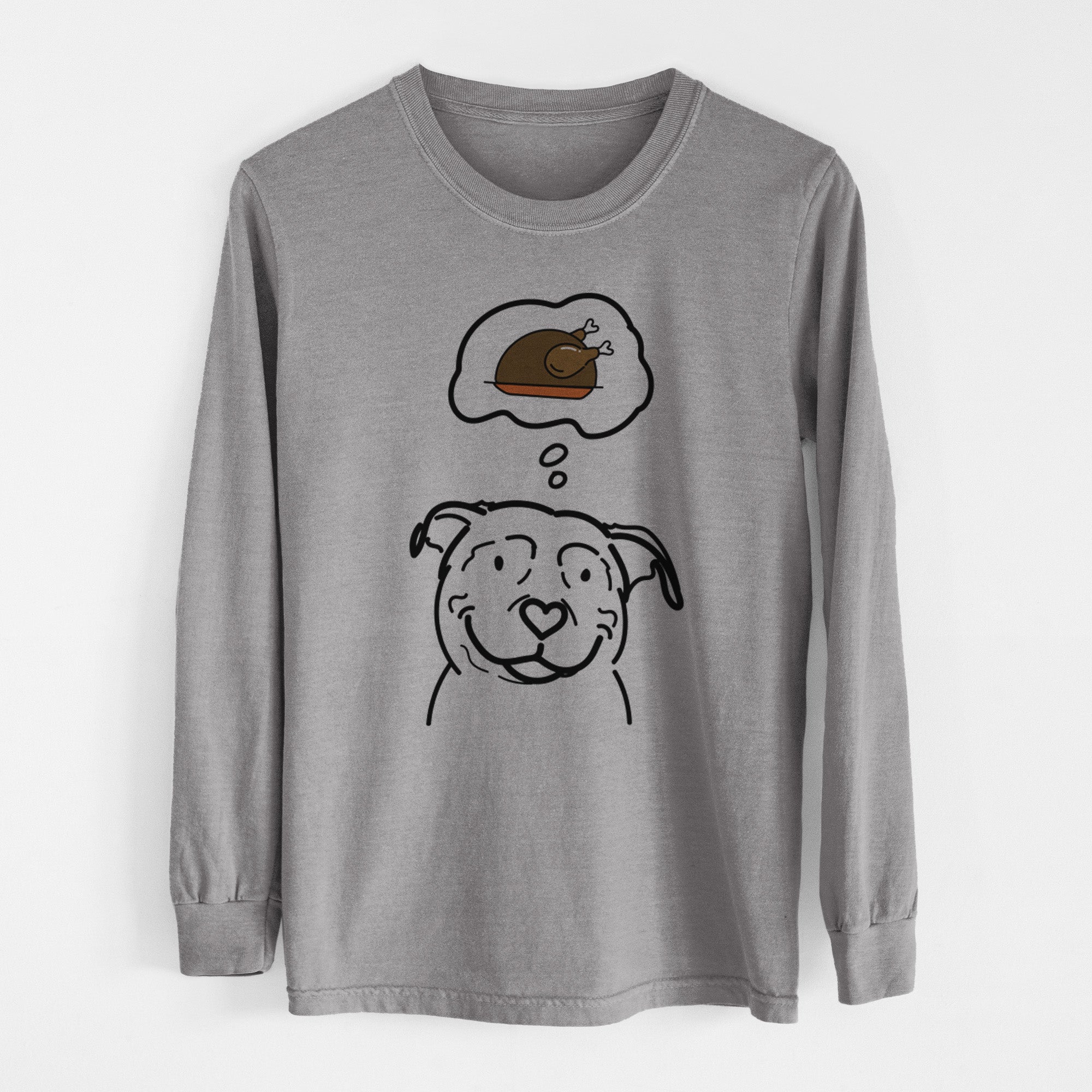 Turkey Thoughts American Pitbull Terrier - Lady - Heavyweight 100% Cotton Long Sleeve