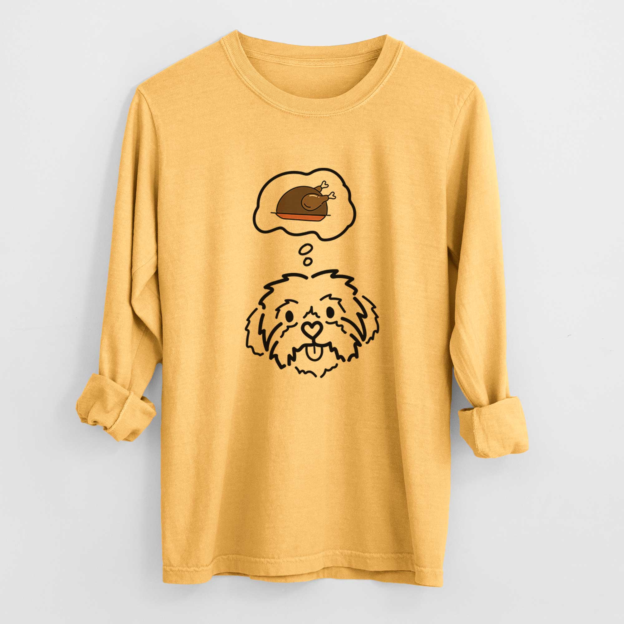 Turkey Thoughs Shih Tzu - Leo - Heavyweight 100% Cotton Long Sleeve