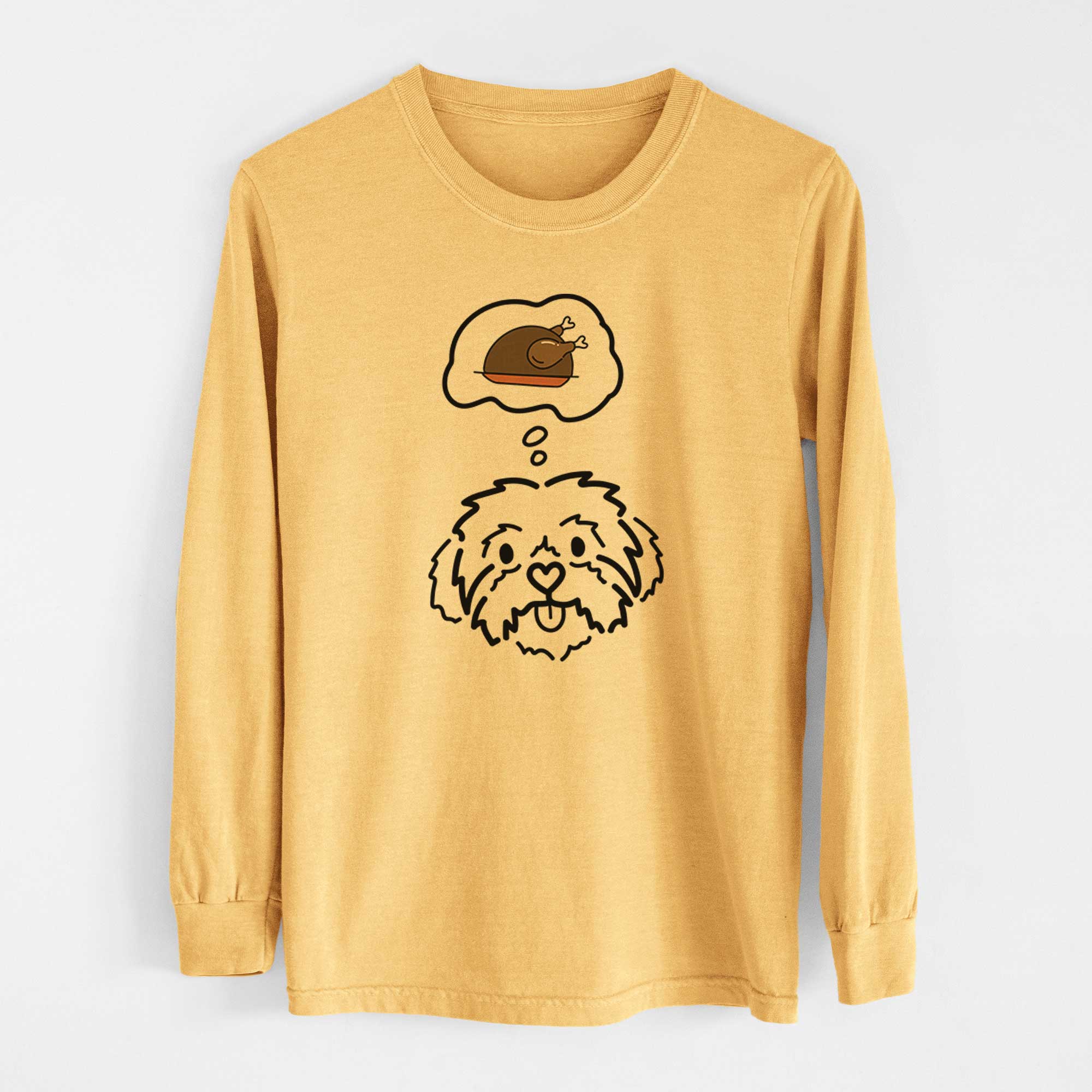 Turkey Thoughs Shih Tzu - Leo - Heavyweight 100% Cotton Long Sleeve