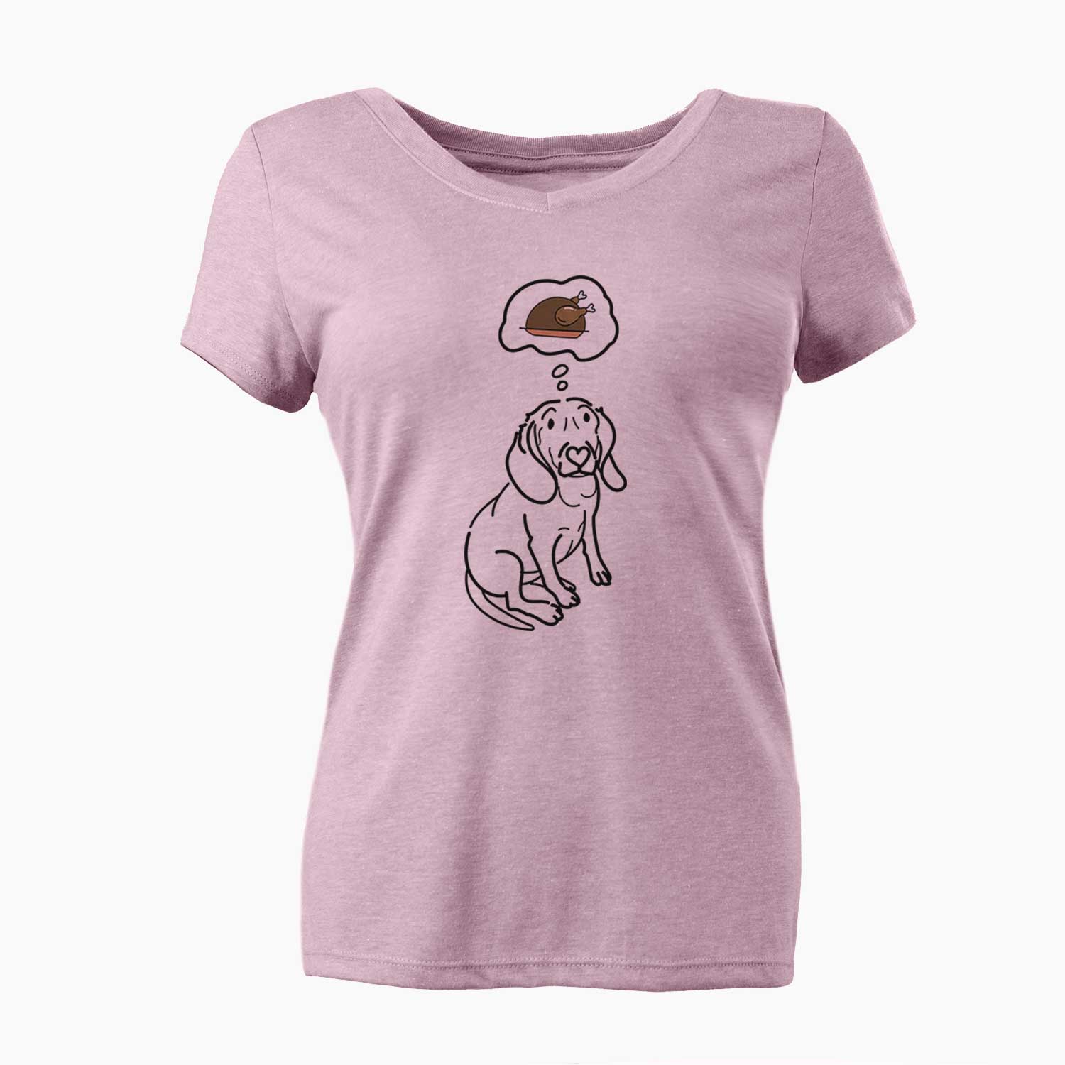 Turkey Thoughts Beagle - Lilly - Women's V-neck Shirt