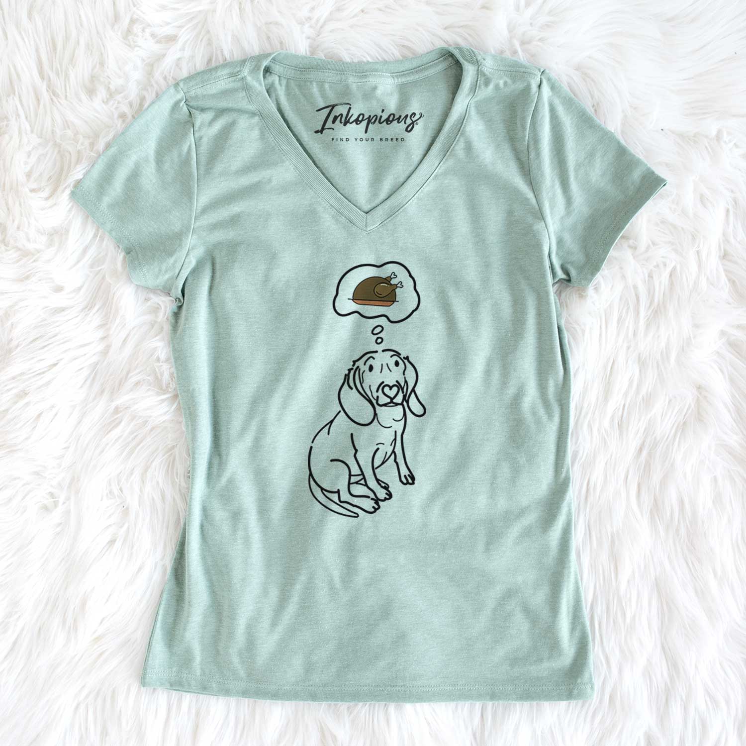 Turkey Thoughts Beagle - Lilly - Women's V-neck Shirt