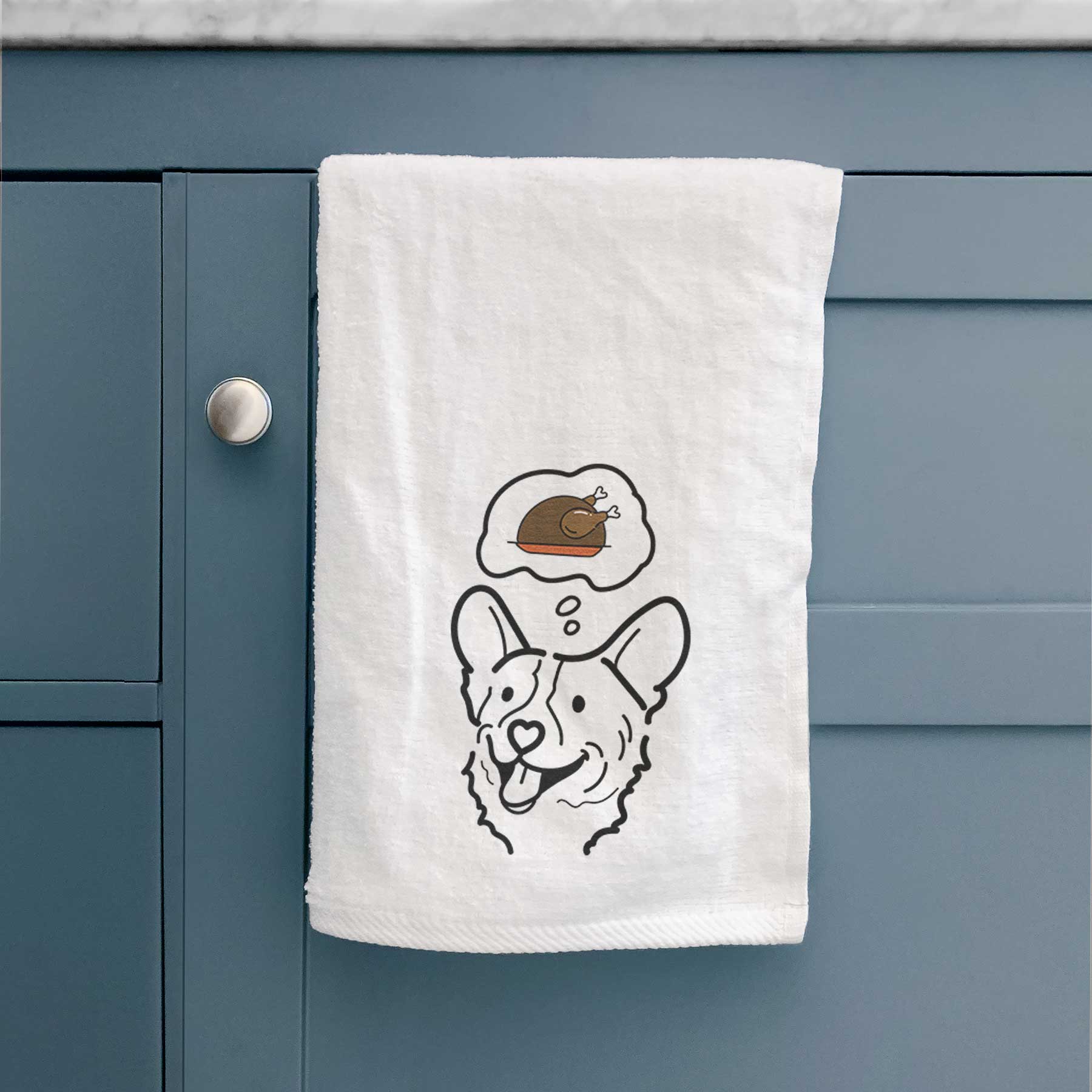 Turkey Thoughts Corgi - Lily - Decorative Hand Towel