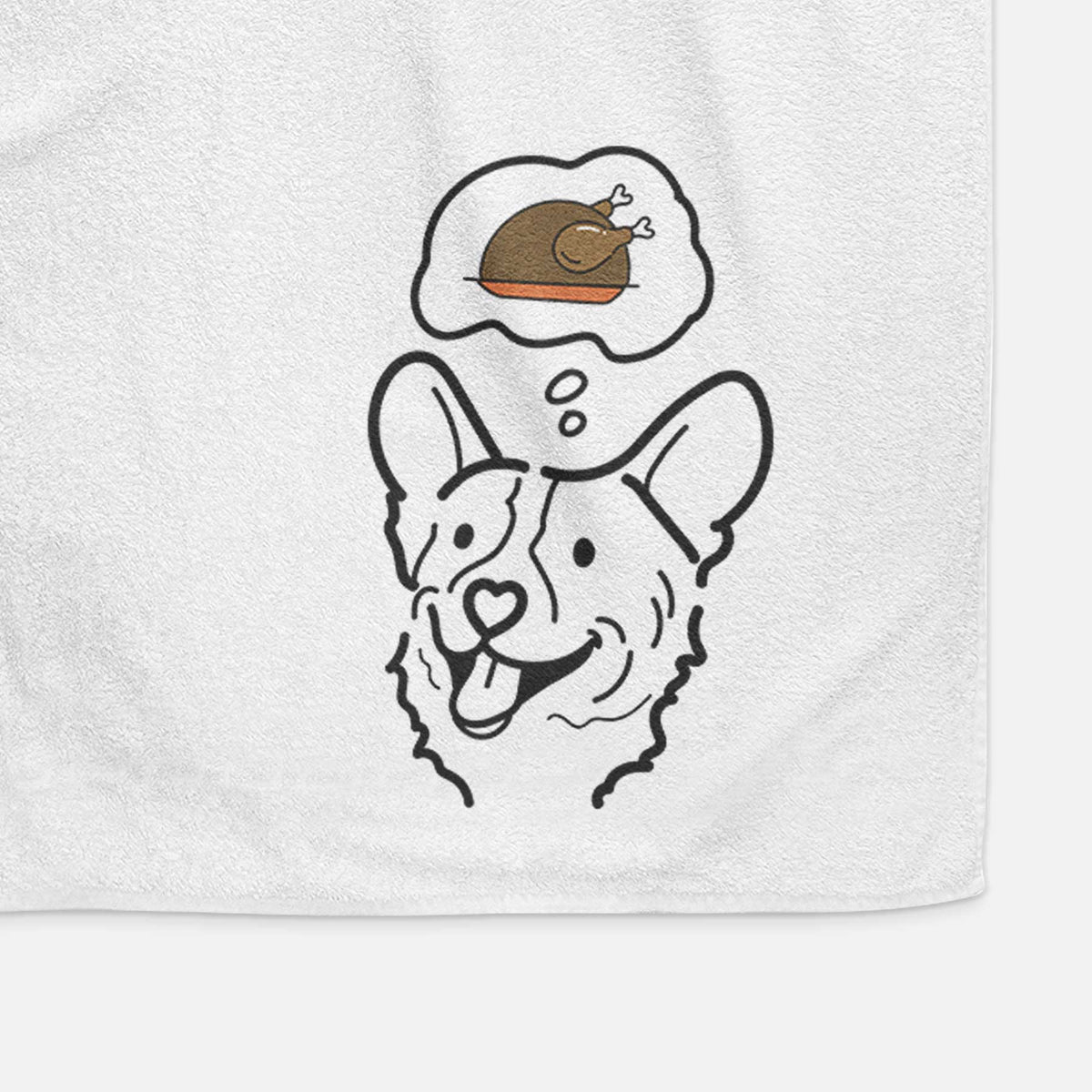 Turkey Thoughts Corgi - Lily - Decorative Hand Towel