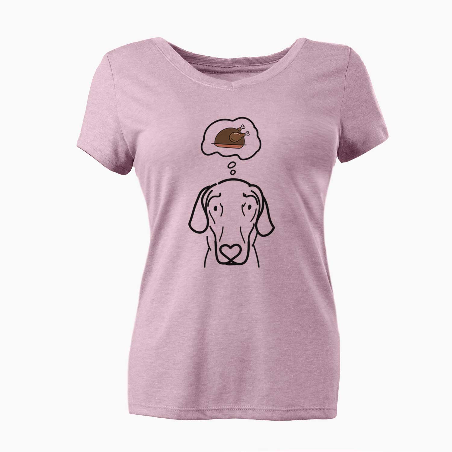 Turkey Thoughts Great Dane - Lucy - Women's V-neck Shirt