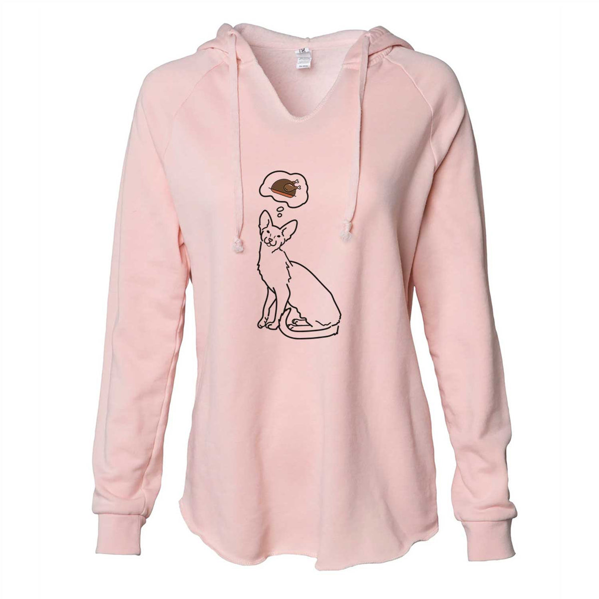 Turkey Thoughts Oriental Shorthair Cat - Lyra - Cali Wave Hooded Sweatshirt