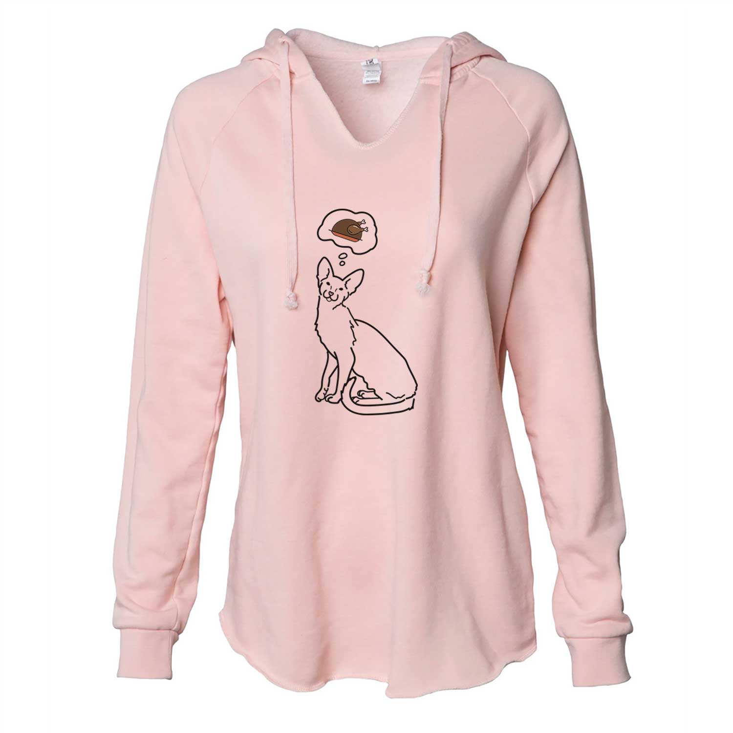 Turkey Thoughts Oriental Shorthair Cat - Lyra - Cali Wave Hooded Sweatshirt