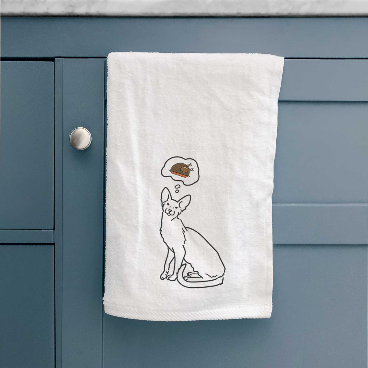 Turkey Thoughts Oriental Shorthair Cat - Lyra - Decorative Hand Towel