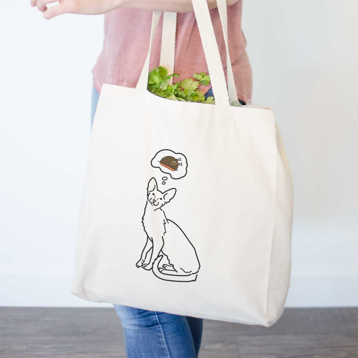 Turkey Thoughts Oriental Shorthair Cat - Lyra - Tote Bag