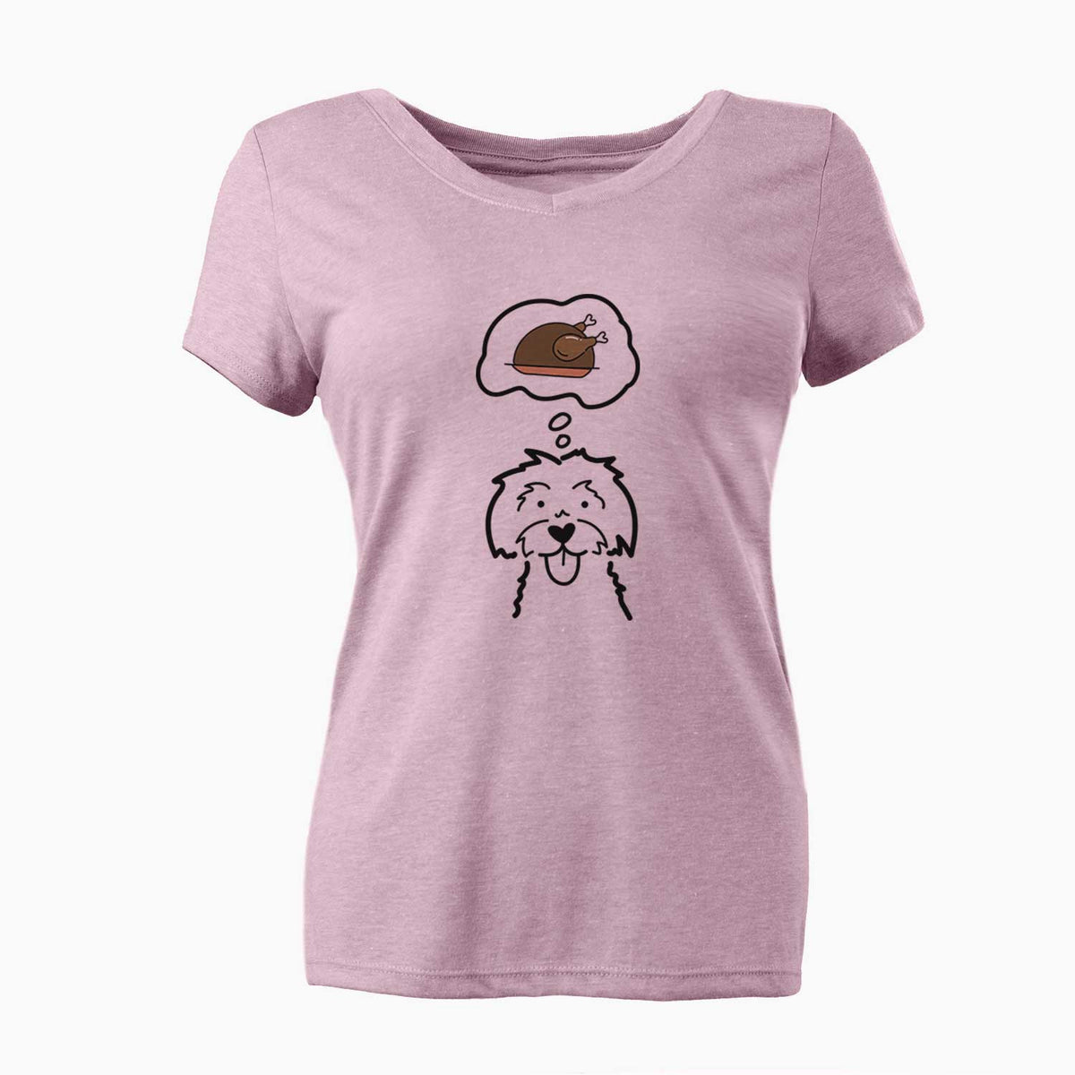 Turkey Thoughts Maltese - Women's V-neck Shirt