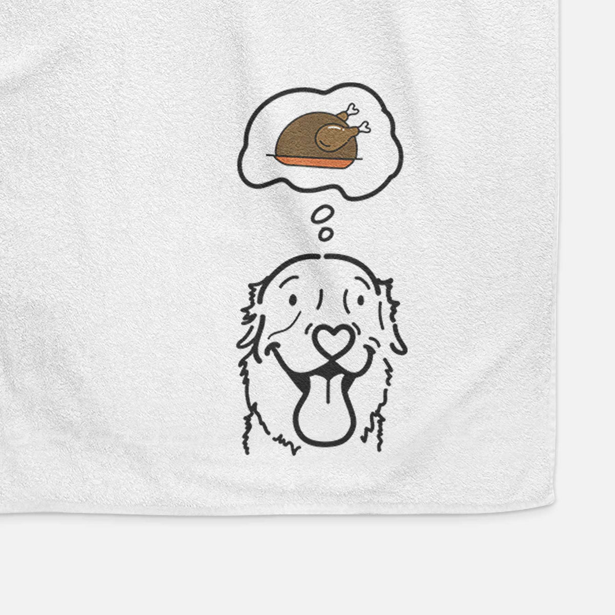 Turkey Thoughts Golden Retriever - Maple - Decorative Hand Towel