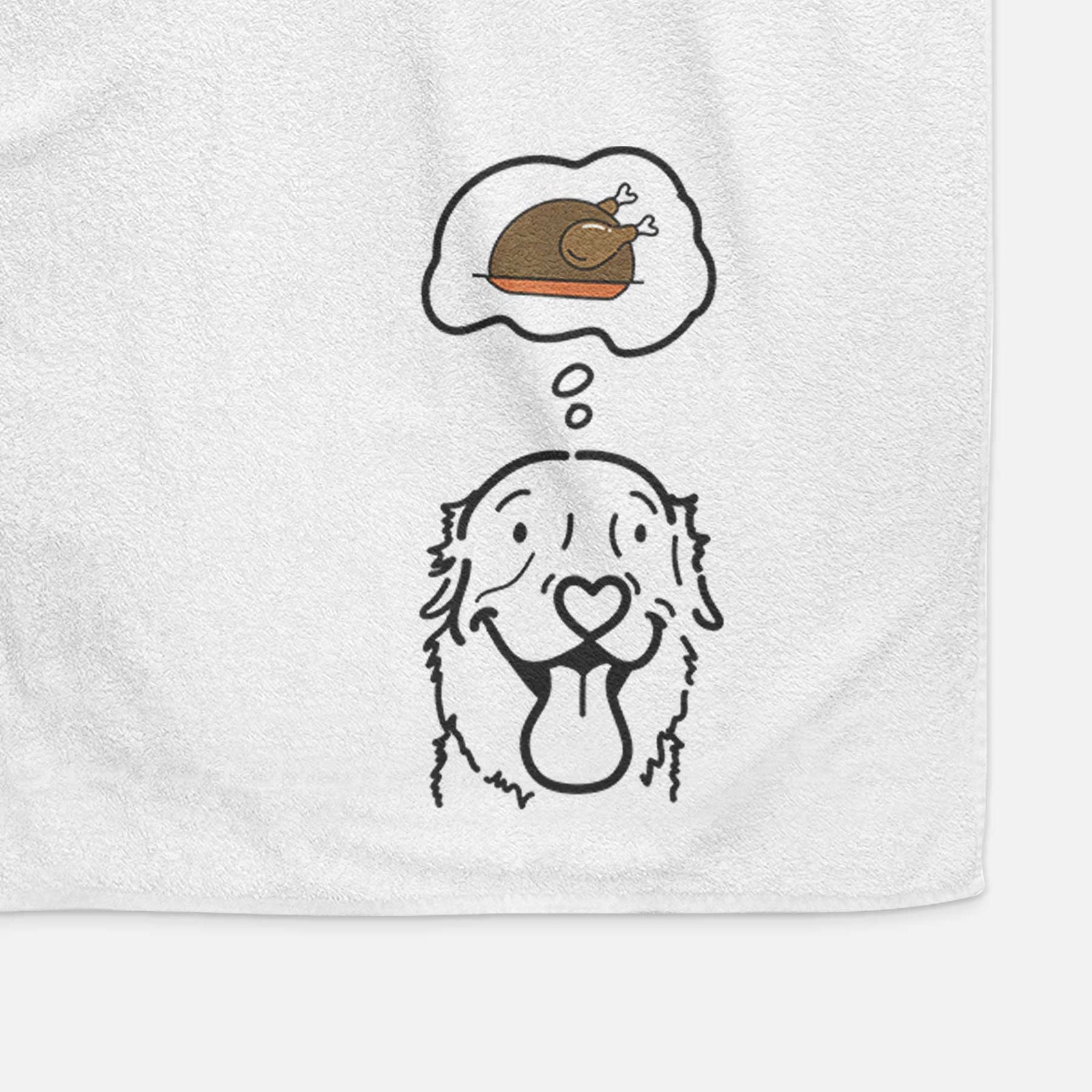Turkey Thoughts Golden Retriever - Maple - Decorative Hand Towel