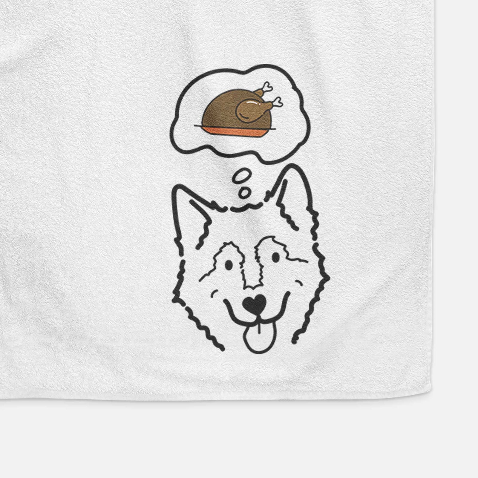 Turkey Thoughts Alaskan Malamute - Max - Decorative Hand Towel