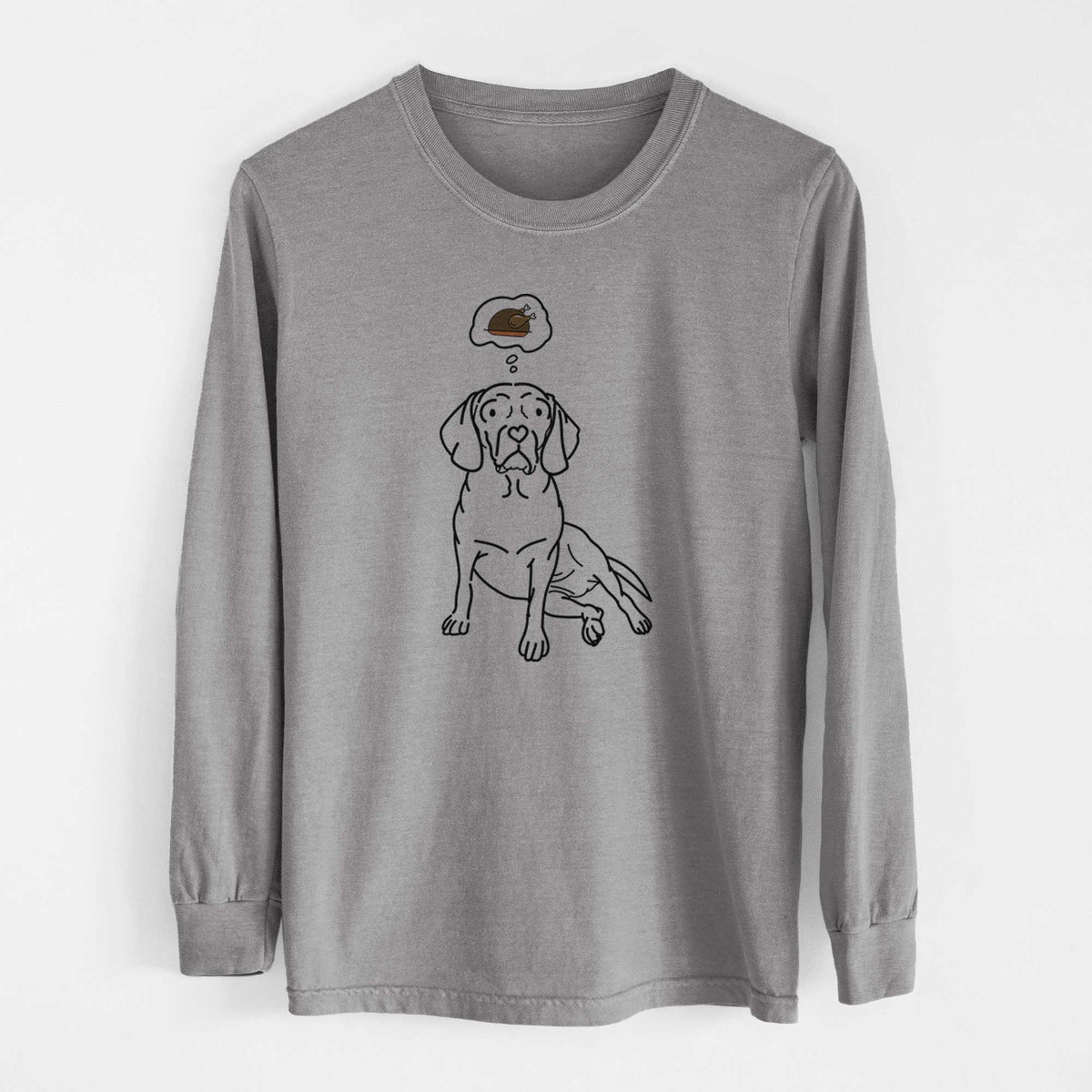 Turkey Thoughts Puggle - Mayble - Heavyweight 100% Cotton Long Sleeve