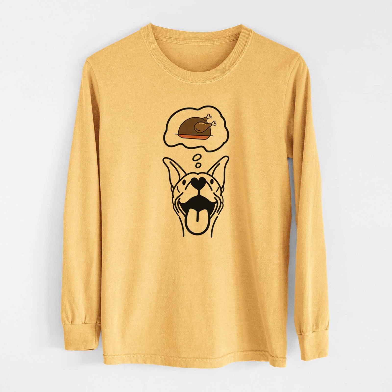 Turkey Thoughts Basenji - Merlin - Heavyweight 100% Cotton Long Sleeve