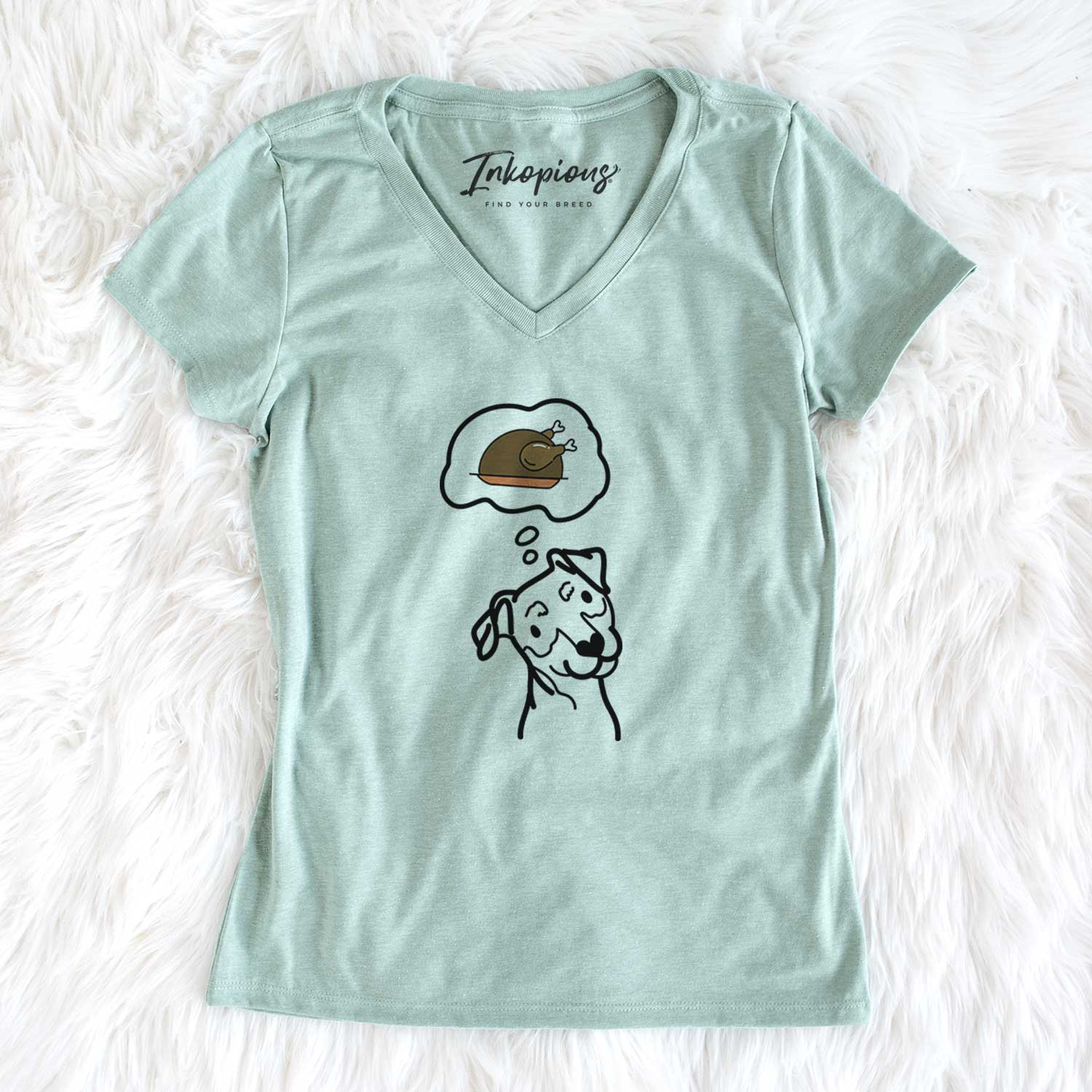 Turkey Thoughts Mini Pinscher - Women's V-neck Shirt