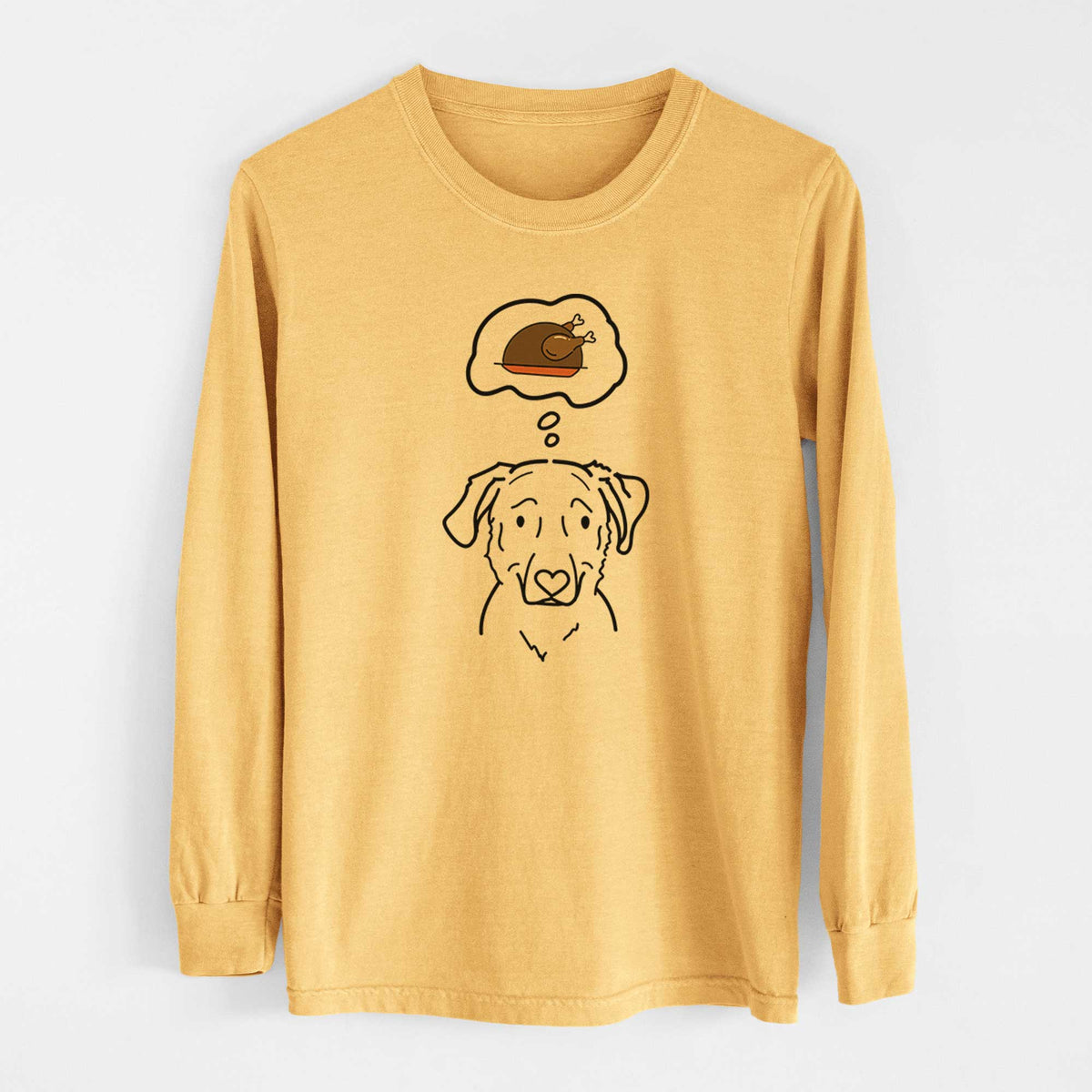 Turkey Thoughts Golden Retriever Mix - Mitzi - Heavyweight 100% Cotton Long Sleeve
