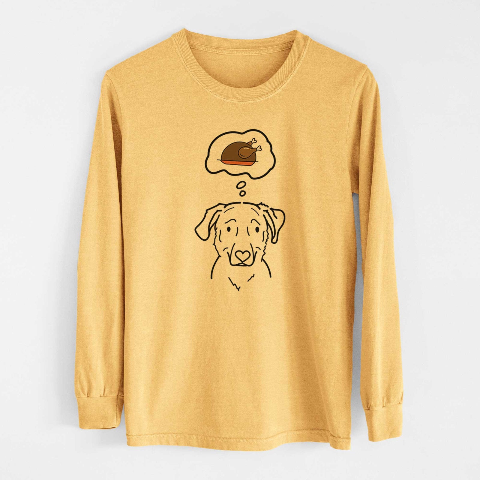 Turkey Thoughts Golden Retriever Mix - Mitzi - Heavyweight 100% Cotton Long Sleeve