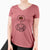 Turkey Thoughts Puggle - Mitzi - Women's V-neck Shirt